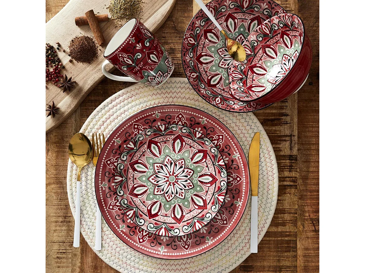 Set de Table Rond Tressé "Léo" 34cm Naturel