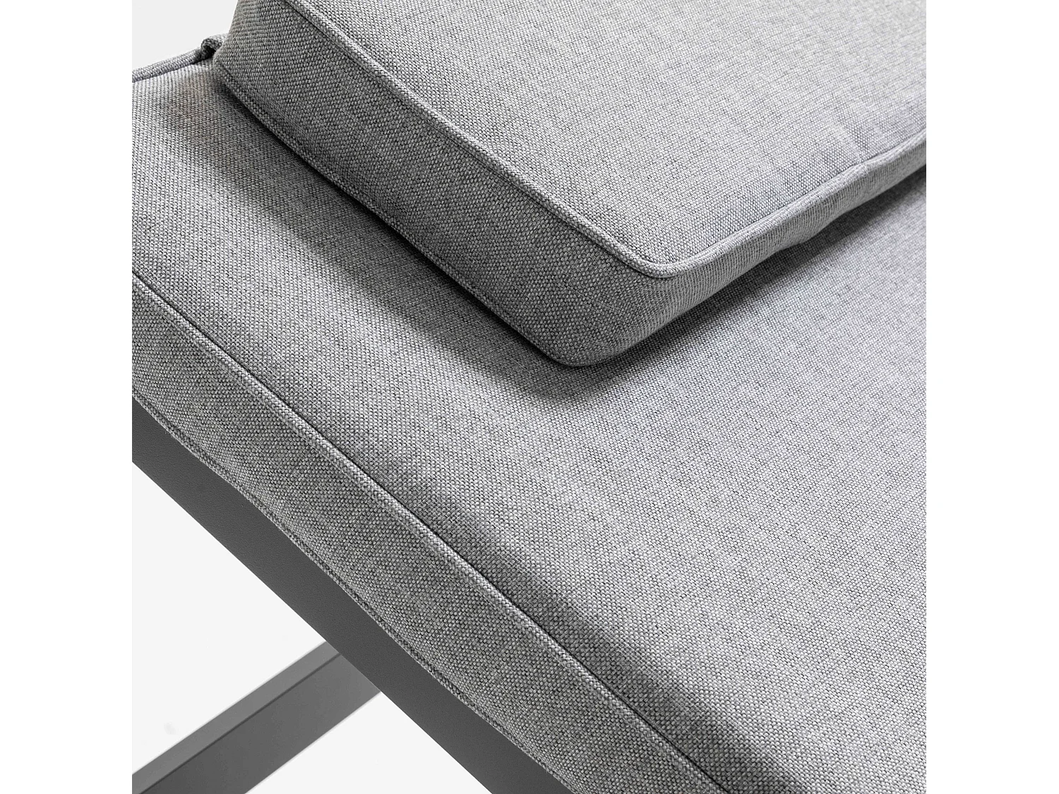 Bain de soleil en aluminium et teck noir et gris - Lagoa