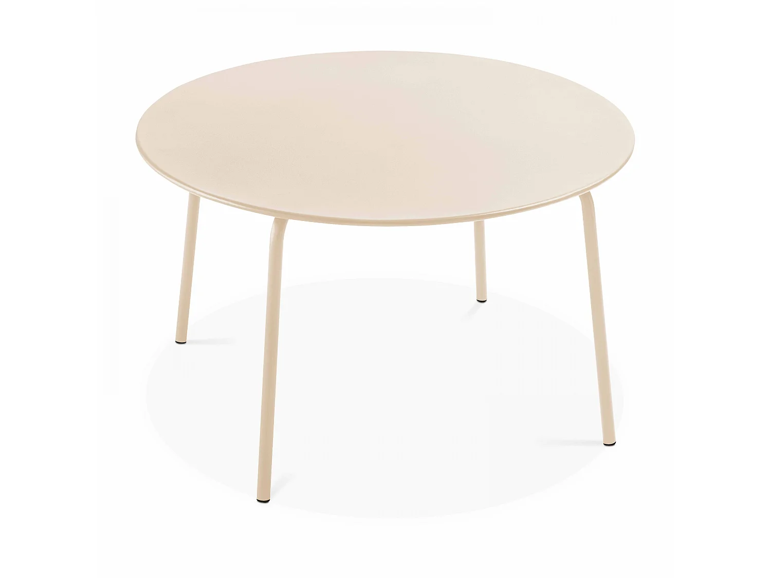 Table de jardin ronde en acier ivoire 120 cm - Palavas
