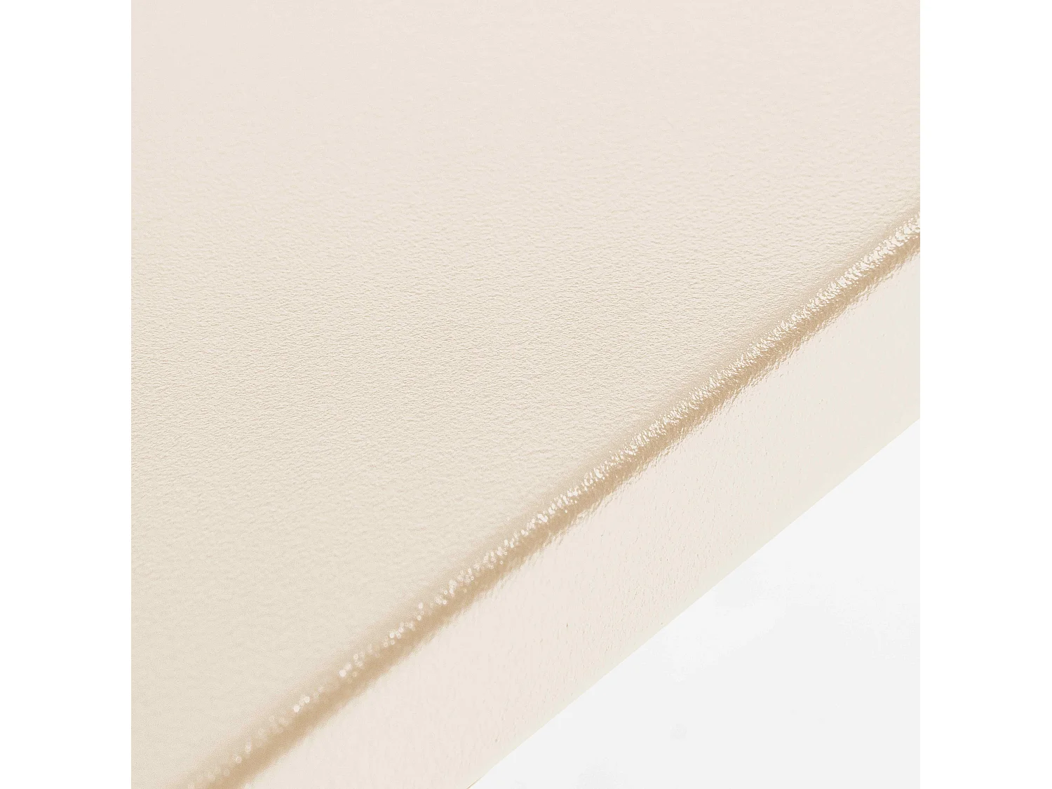 Vierkante eettafel van ivoorkleurig staal, 120 cm