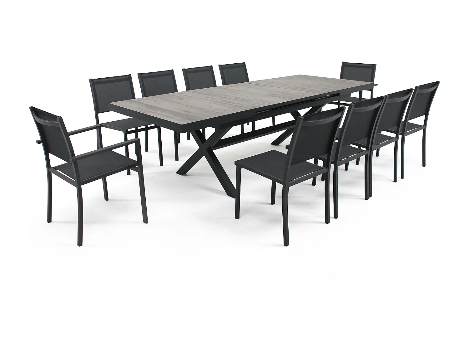 Table extensible 10 places en céramique et aluminium - Tivoli