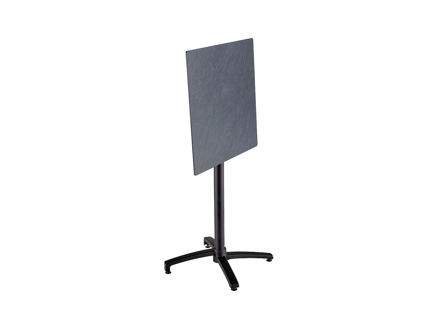 Mesa alta de jardín de 60x60 cm laminada en pizarra gris oscuro
