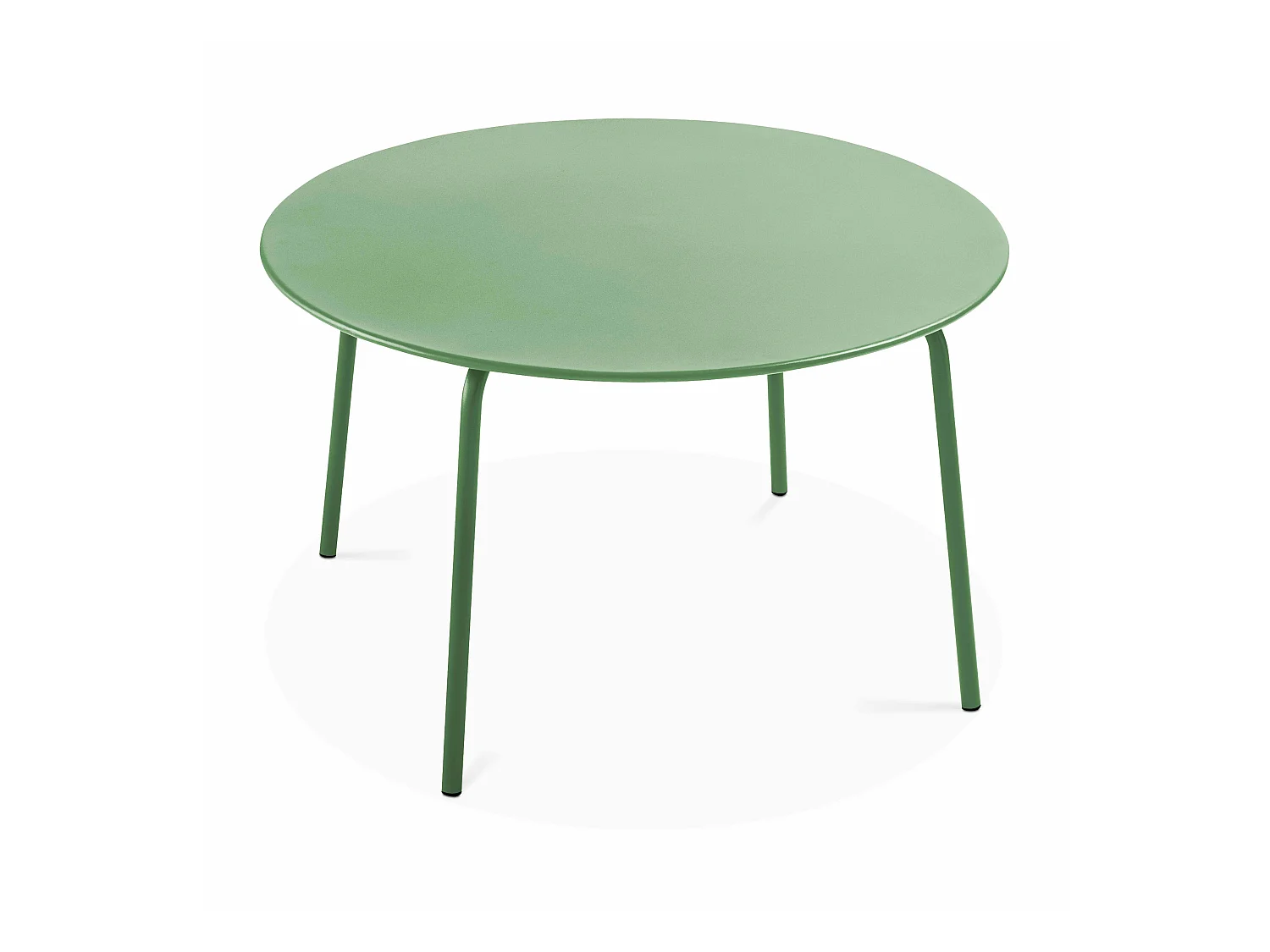 Table de jardin ronde en acier vert cactus - Palavas