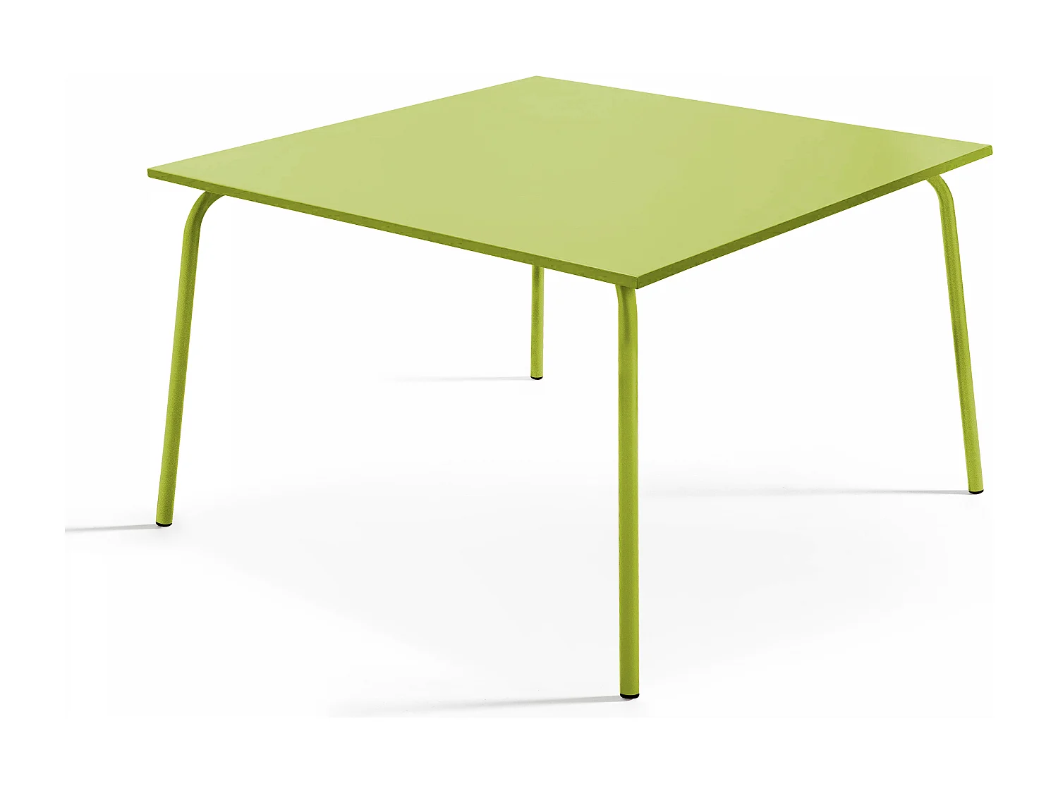 Vierkante groene tuintafel