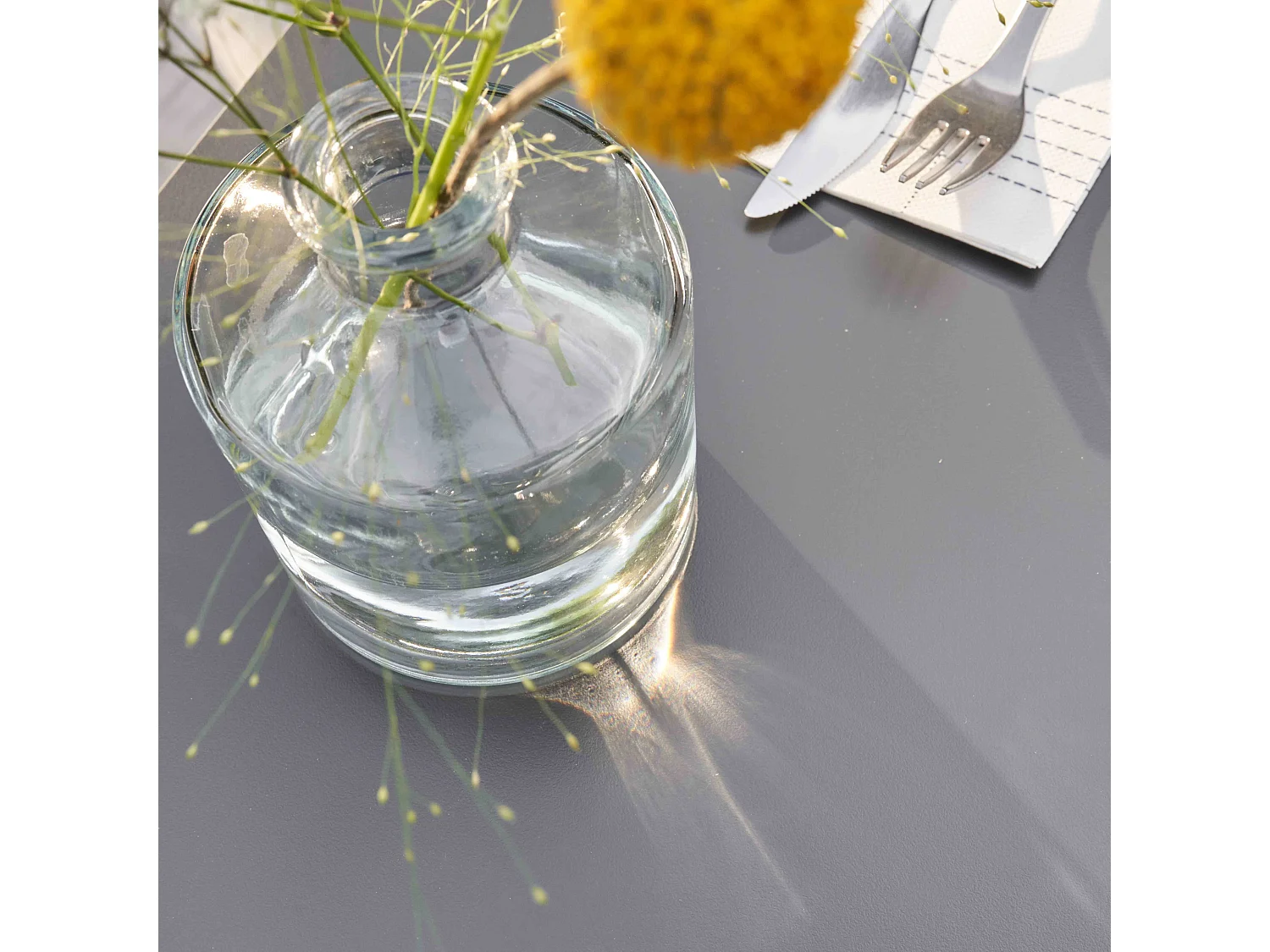 Table de terrasse 60 x 60 cm inclinable stratifié noir