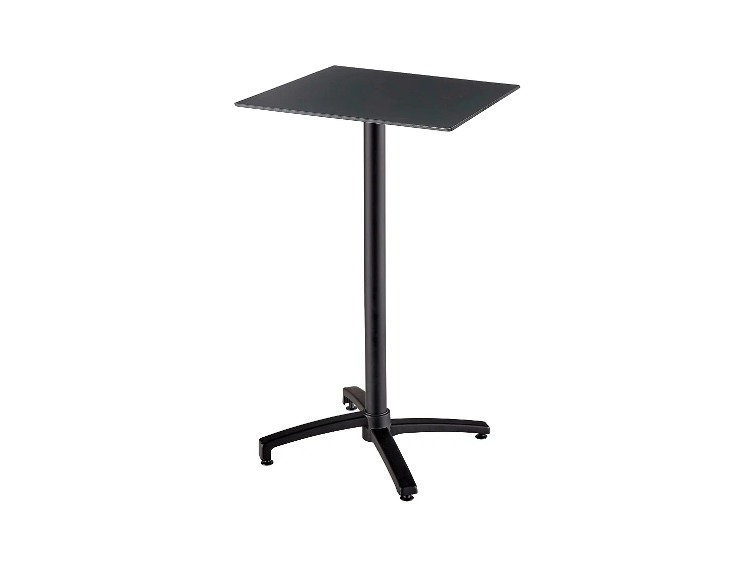 Table haute de terrasse 60x60 cm inclinable stratifié noir