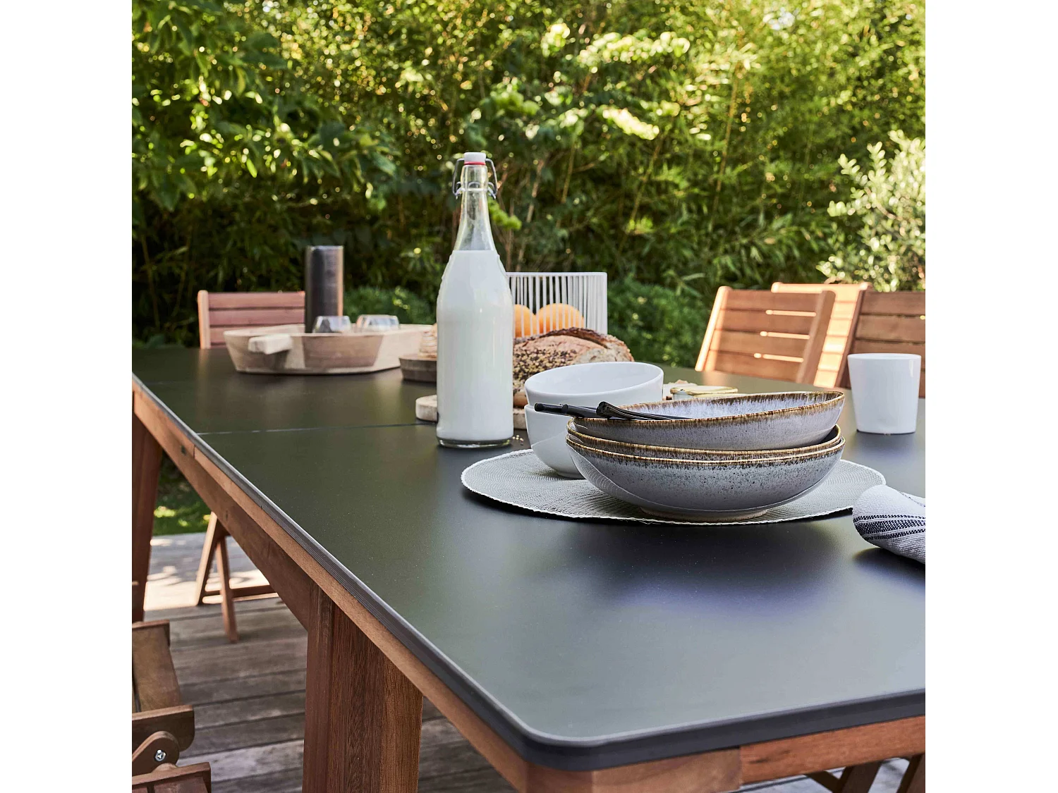 Table de jardin extensible en bois d'eucalyptus 220-300 cm