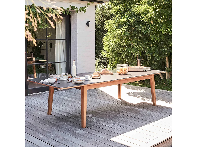 Table de jardin extensible en bois d'eucalyptus 220-300 cm