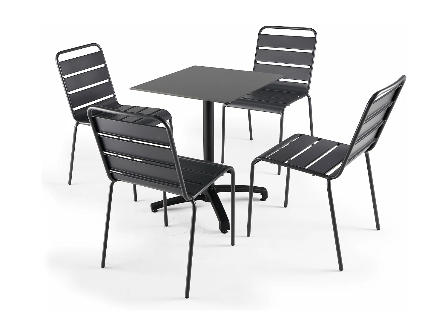 Table de terrasse 60 cm inclinable noir
