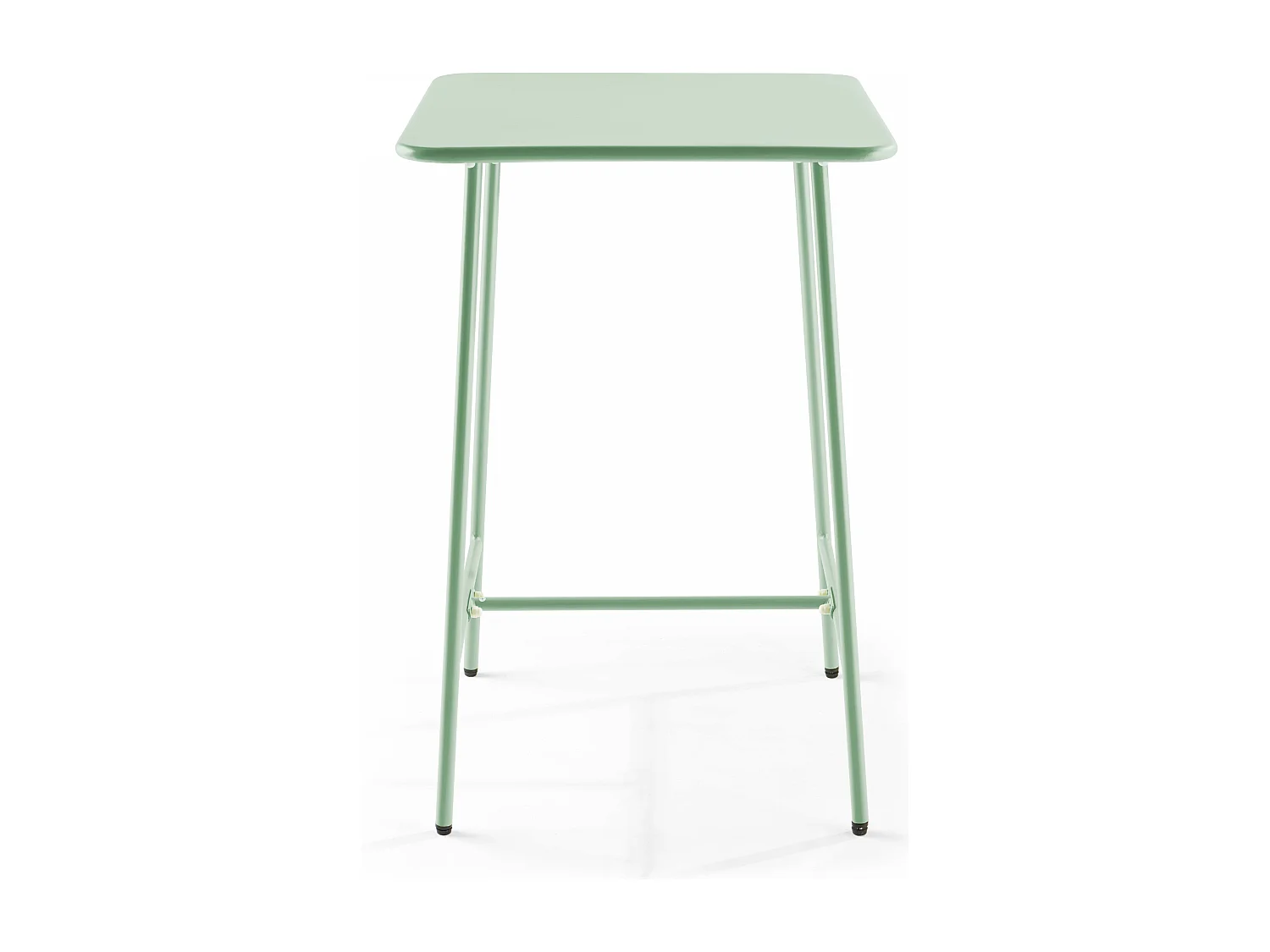Hoge vierkante tuin tafel van groen salie staal, 70cm
