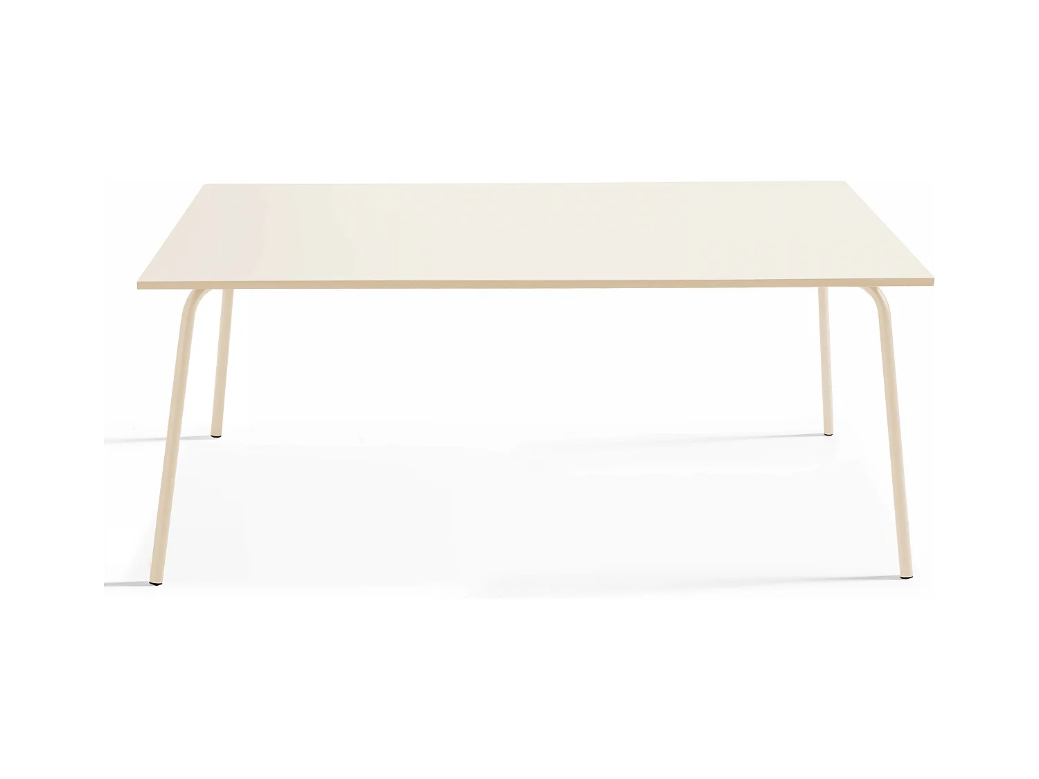 Table de jardin rectangulaire en métal ivoire 180 cm - Palavas
