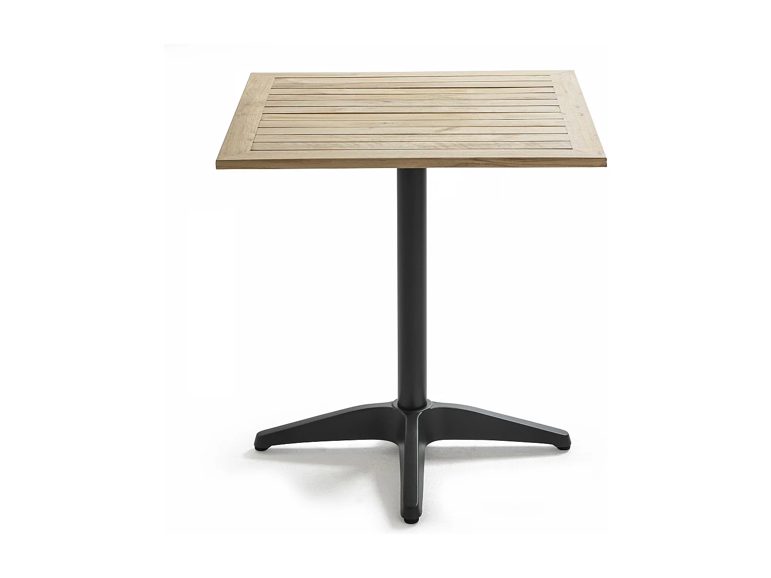 Table de jardin carrée plateau bois 70x70cm