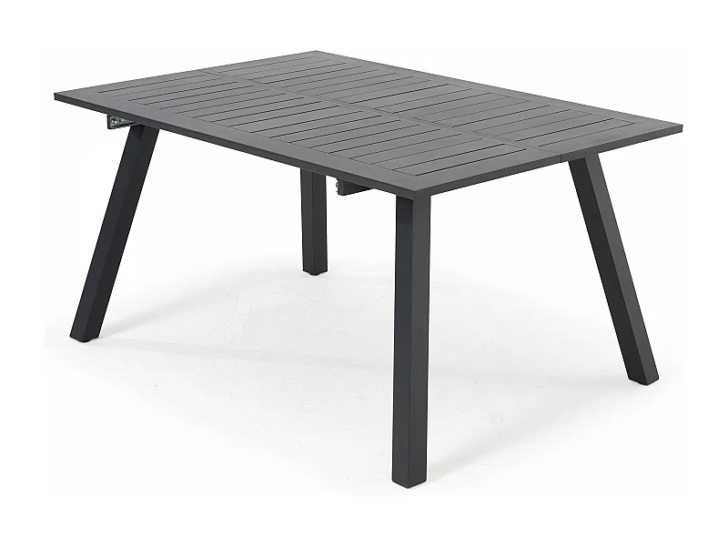 Uitbreidbare vierkante tuinset van zwart aluminium