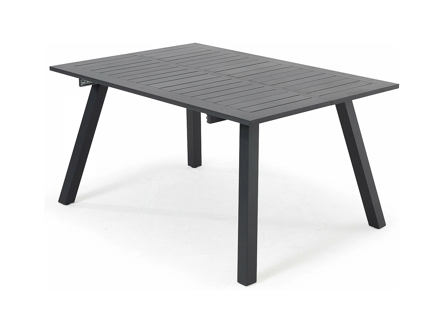 Table de jardin carrée extensible en aluminium noir
