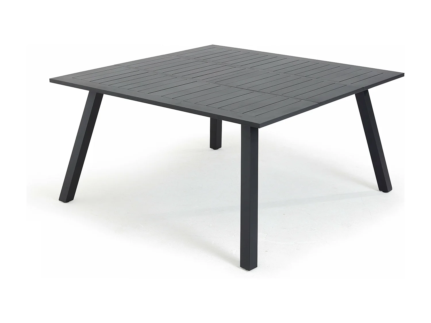 Table de jardin carrée extensible en aluminium noir
