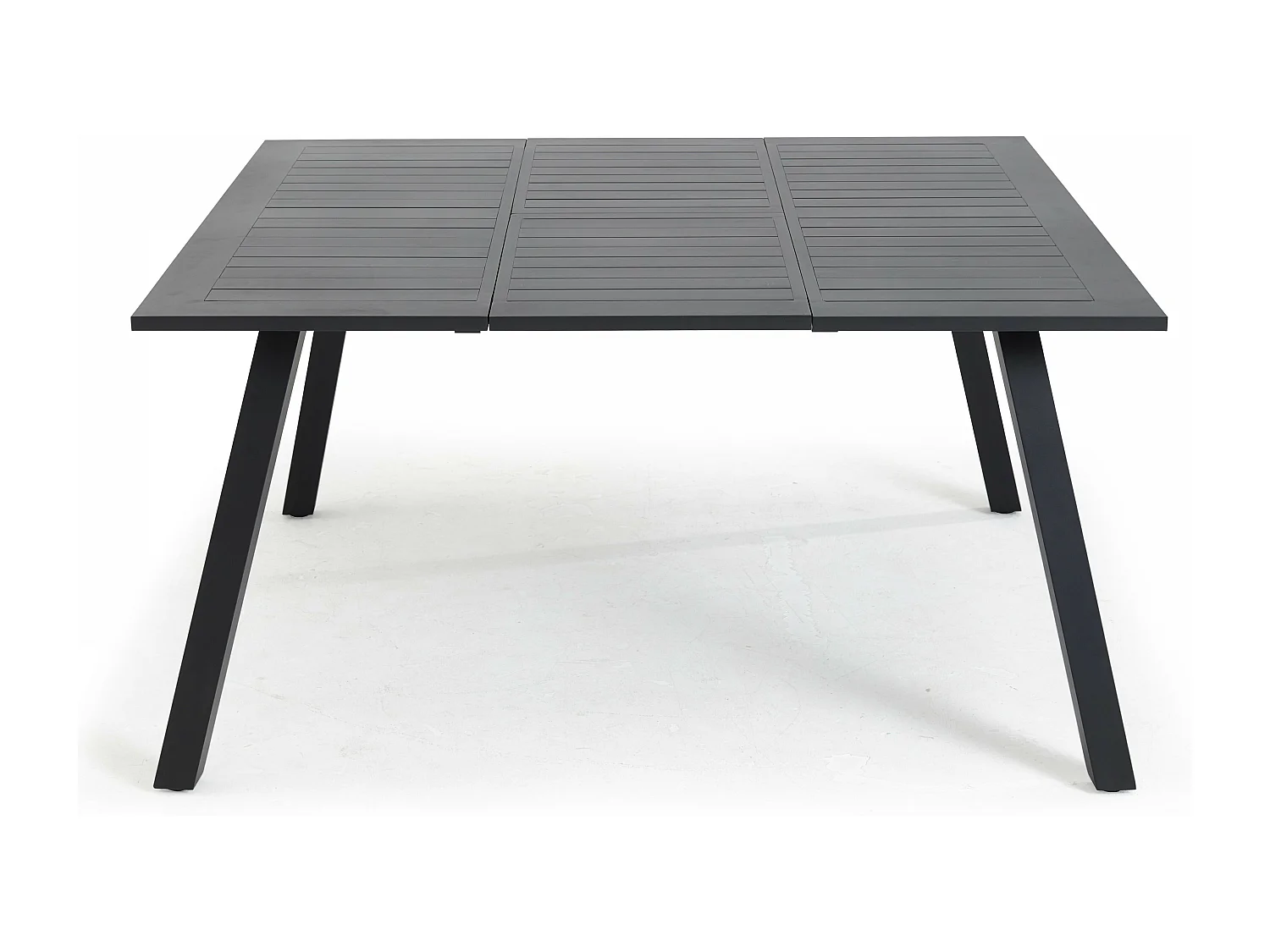 Table de jardin carrée extensible en aluminium noir