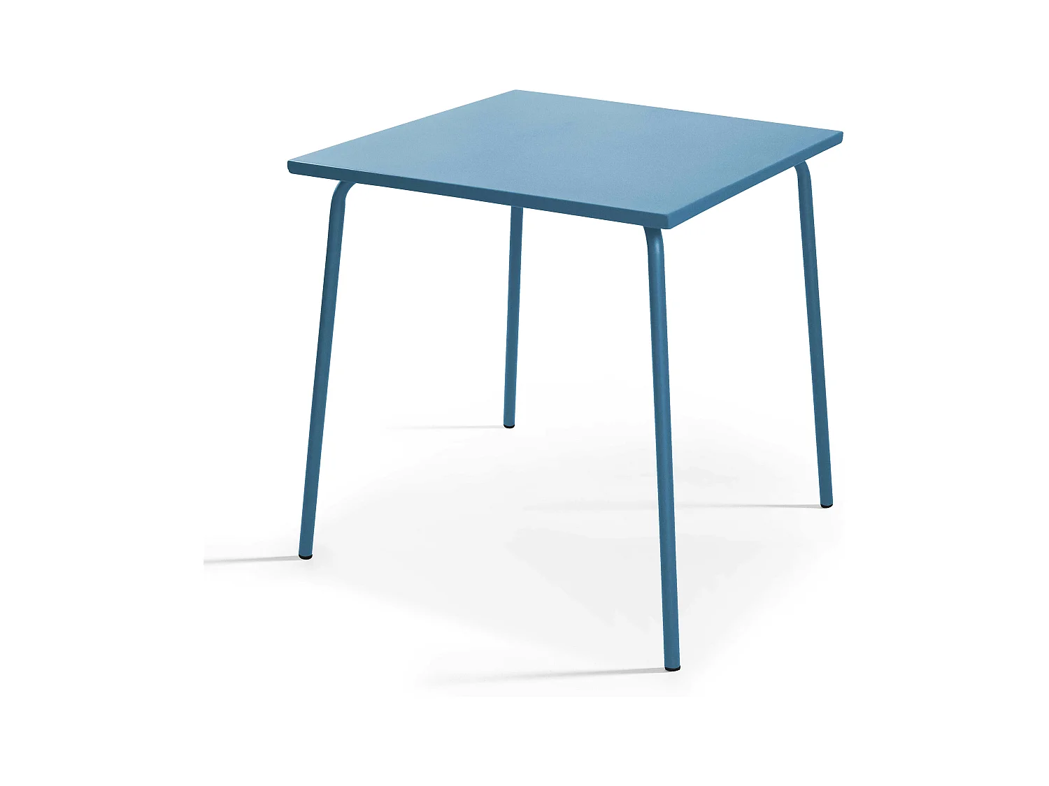 Table de jardin carrée en métal bleu pacific - Palavas