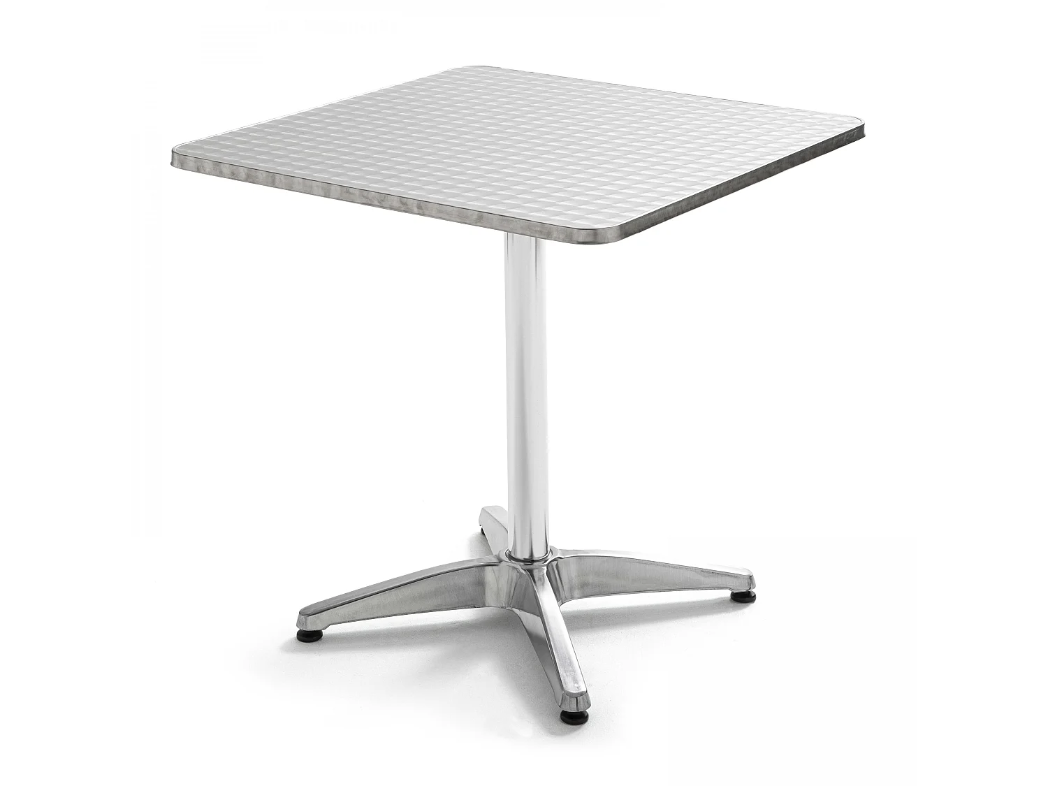 Table haute mange debout carrée en aluminium