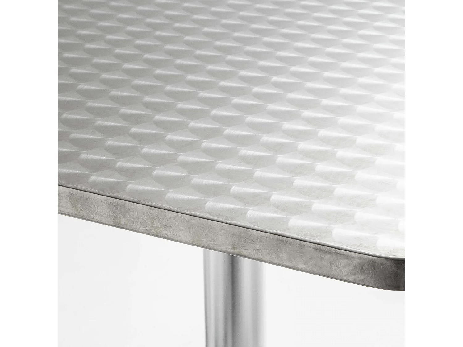Table haute mange debout carrée en aluminium