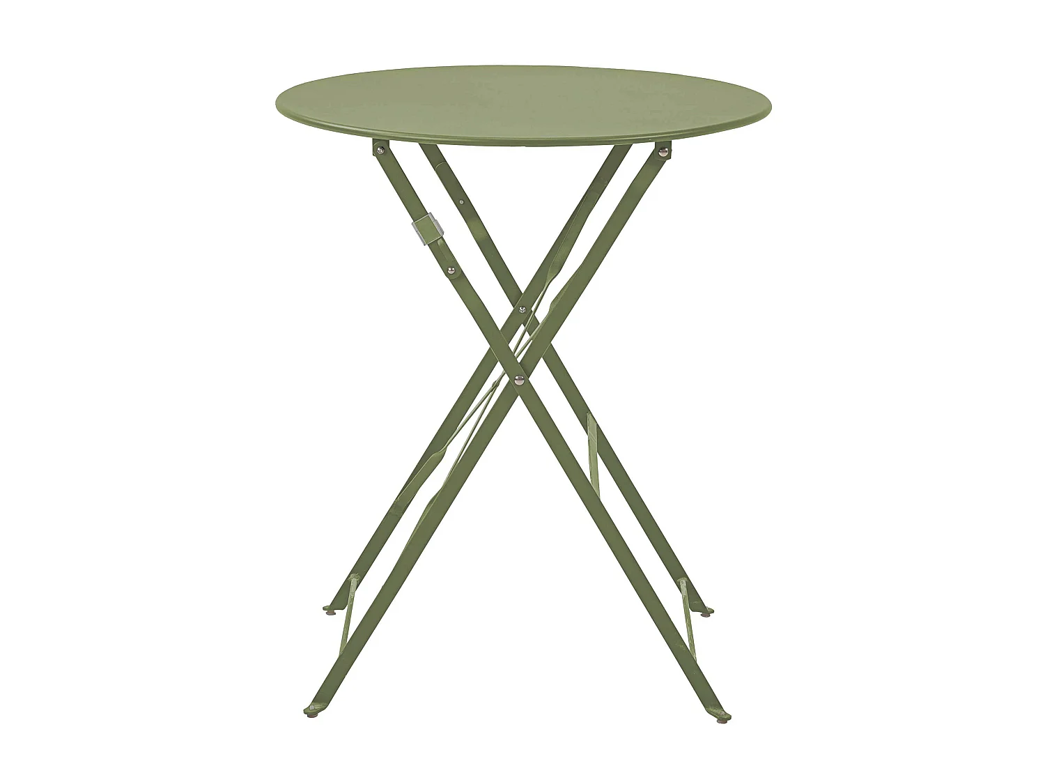 Table pliante en acier vert tilleul
