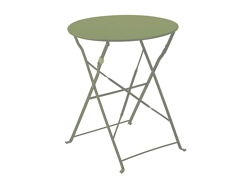 Table pliante en acier vert tilleul