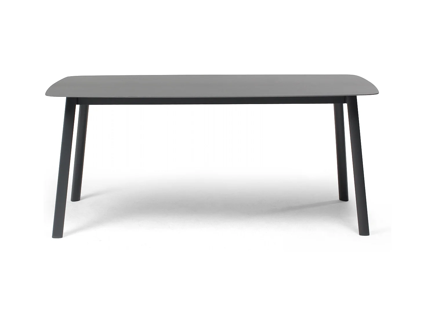 Table de jardin rectangulaire en aluminium et pierre frittée gris