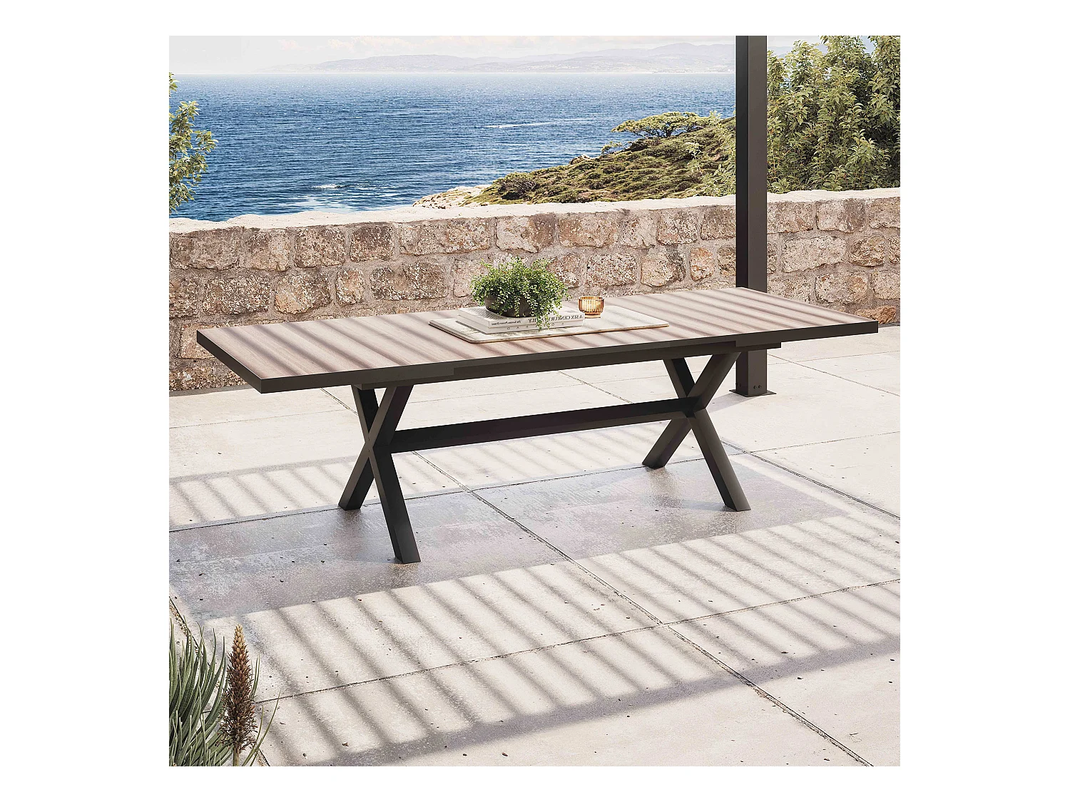 Table extensible 10 places en aluminium et céramique   - Tivoli