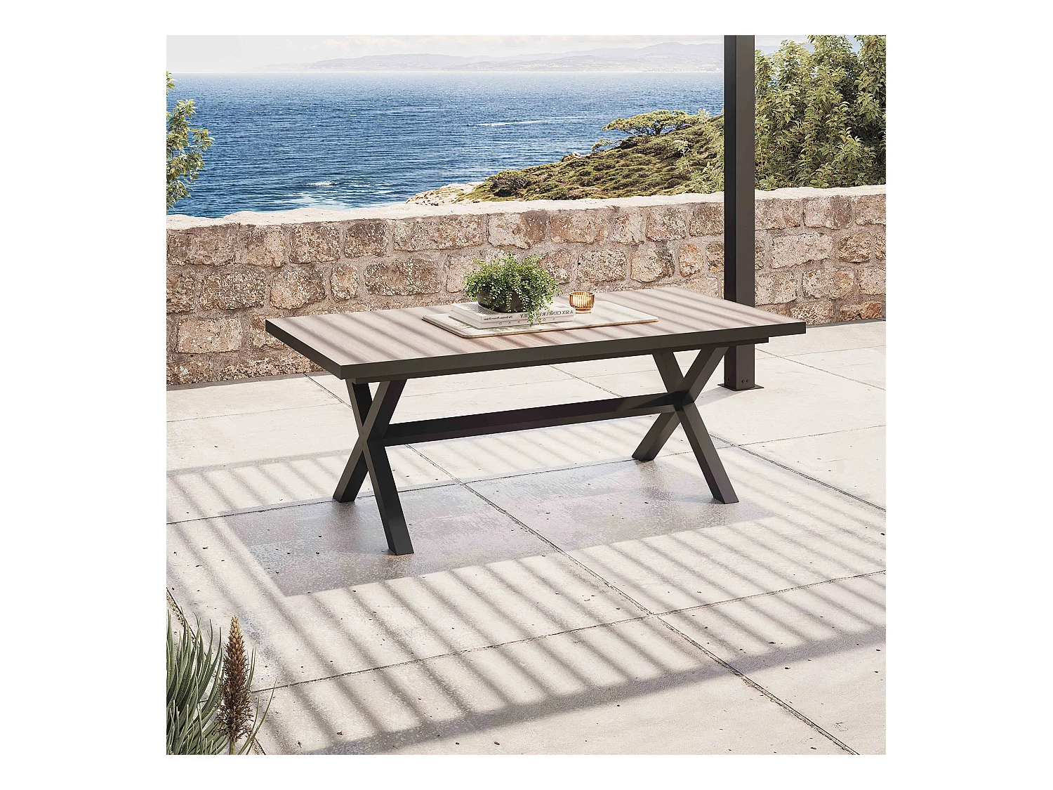 Table extensible 10 places en aluminium et céramique   - Tivoli