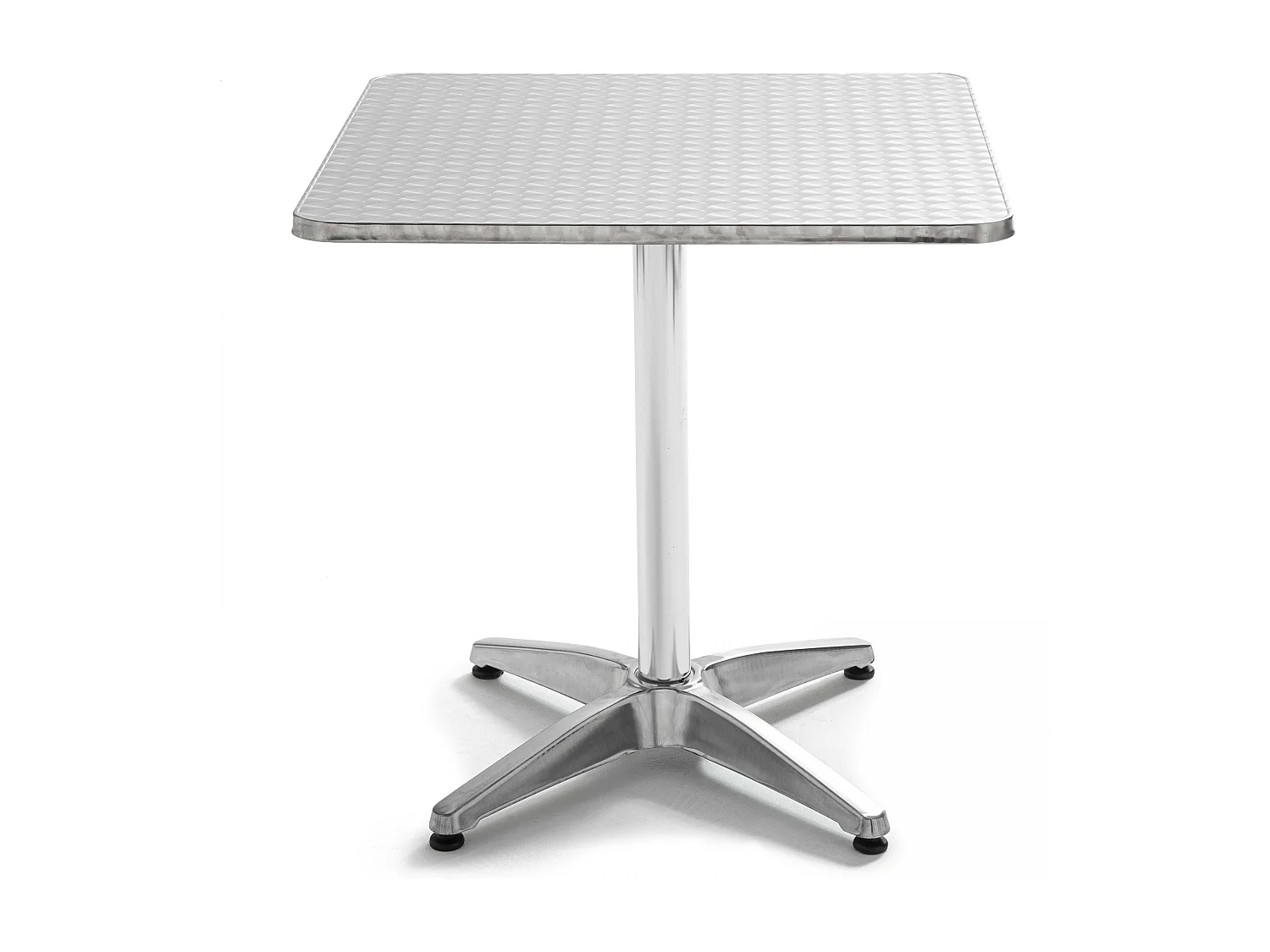 Table carrée en aluminium gris