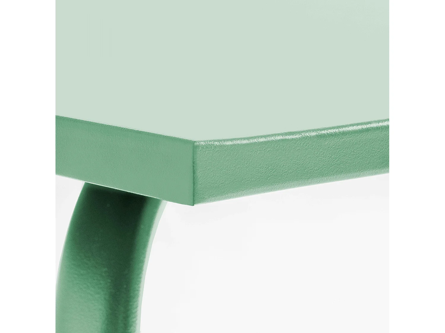 Table de jardin carrée en métal vert sauge 70cm - Palavas