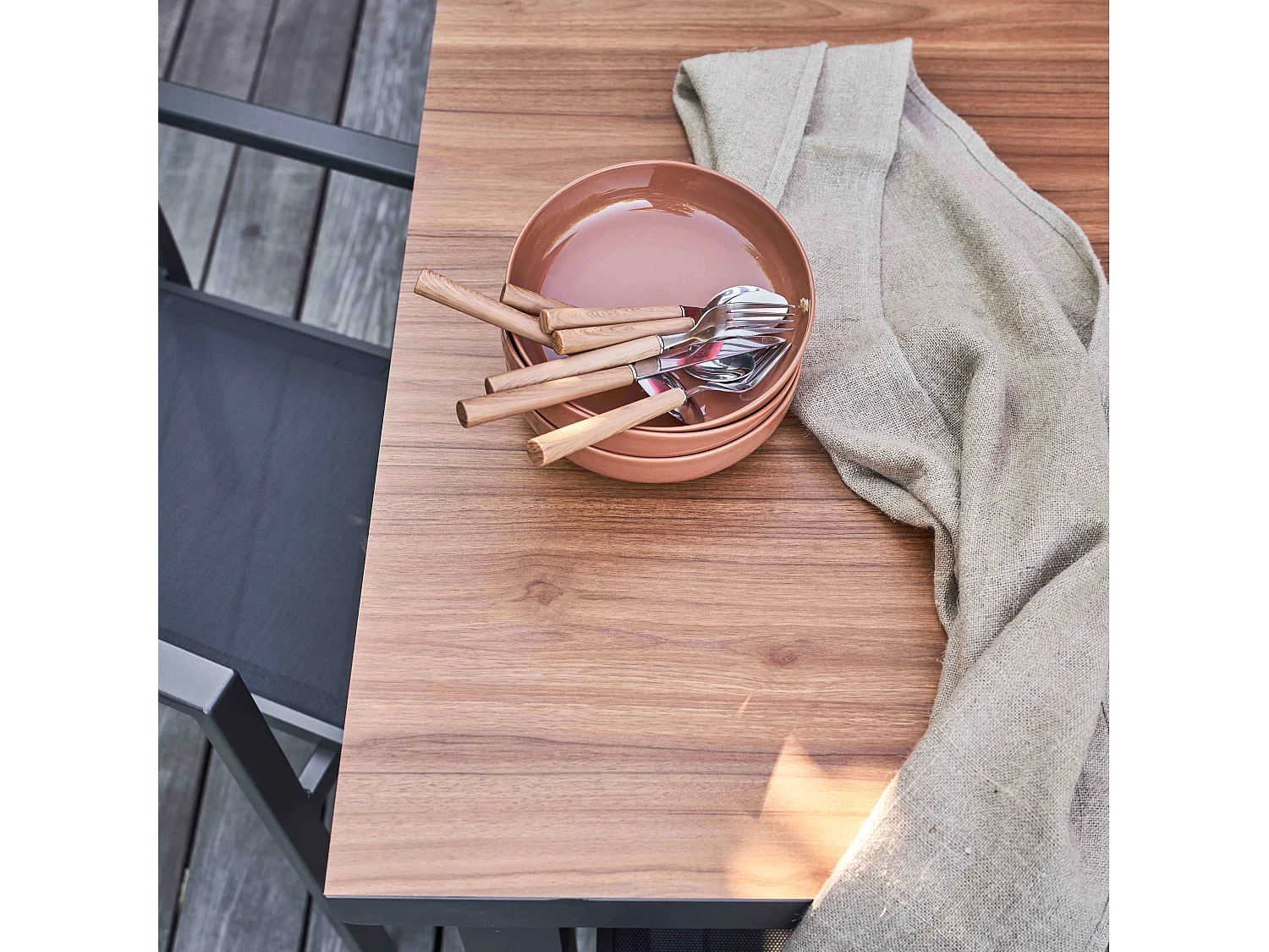 Table de jardin rectangulaire extensible bois