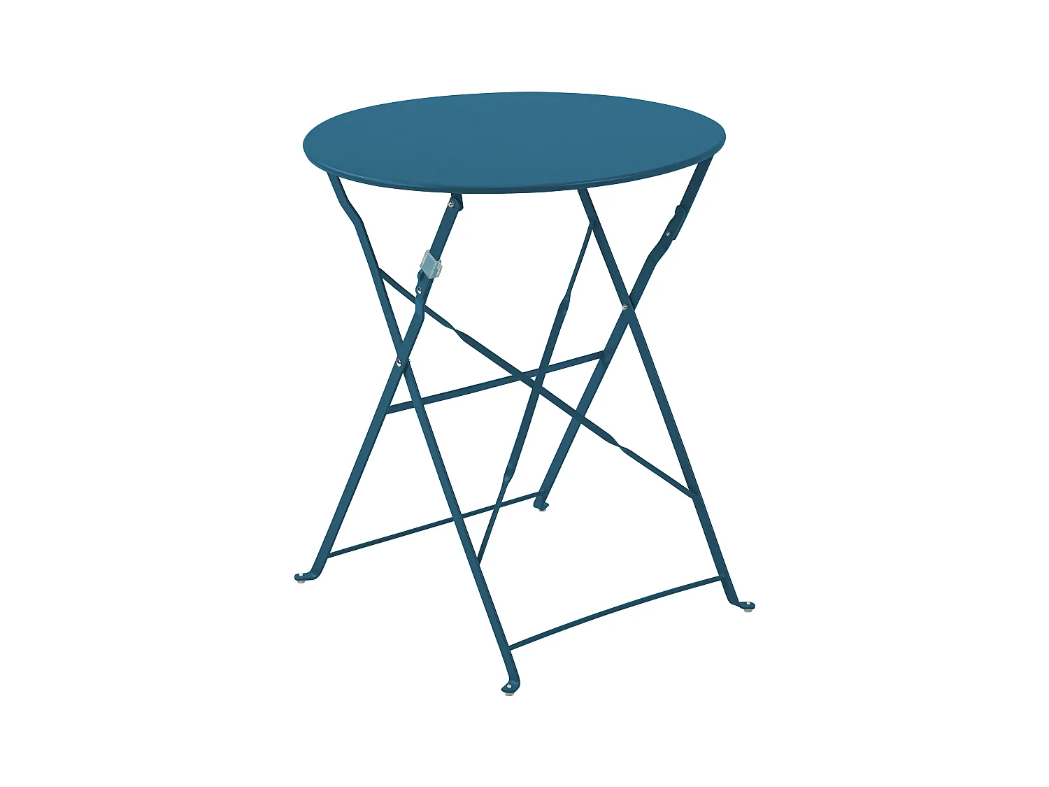 Table pliante en acier bleu pacific