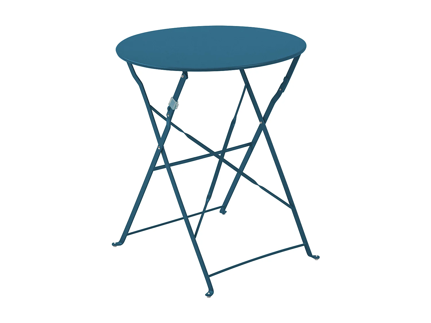 Table pliante en acier bleu pacific