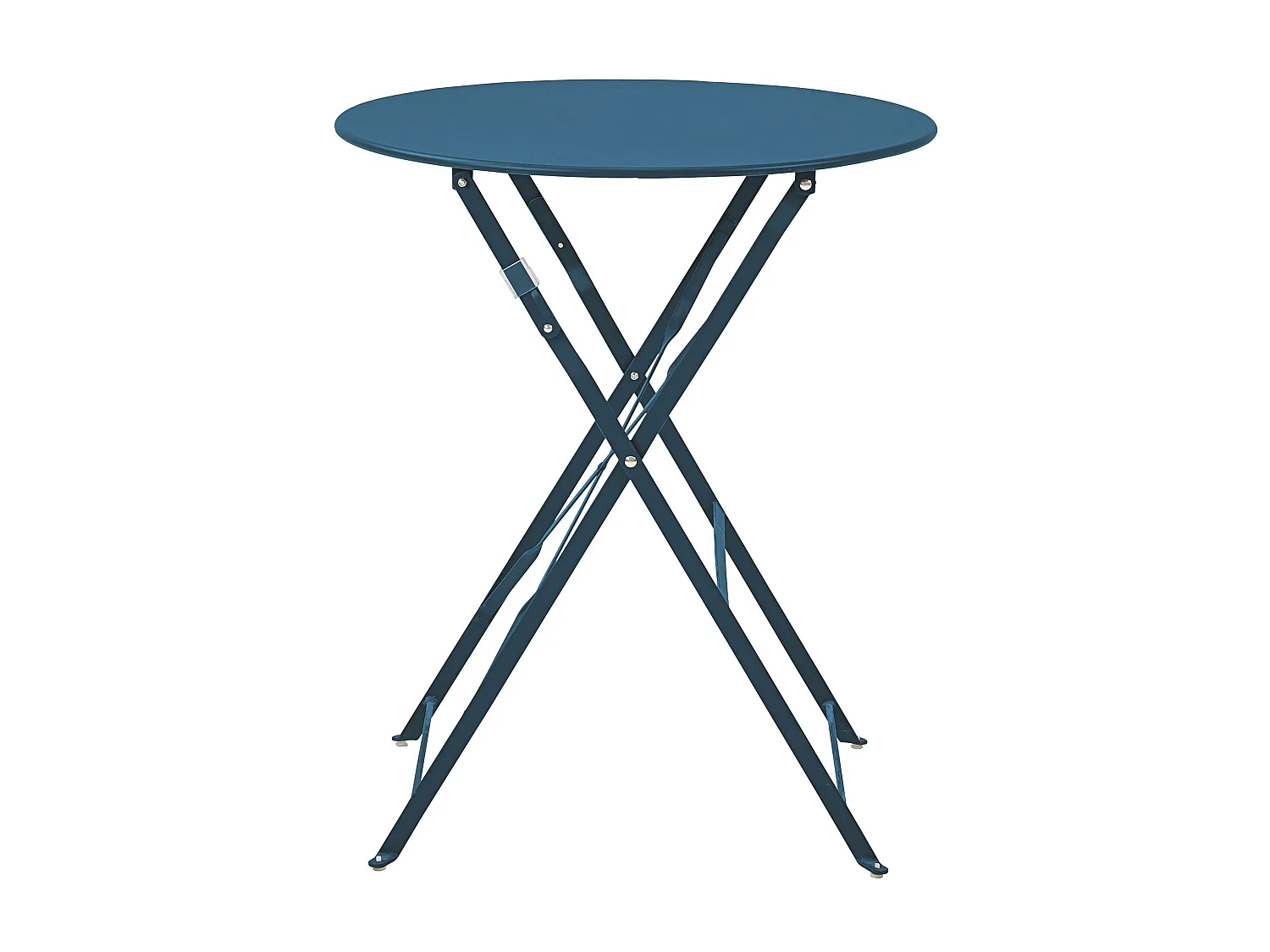Table pliante en acier bleu pacific