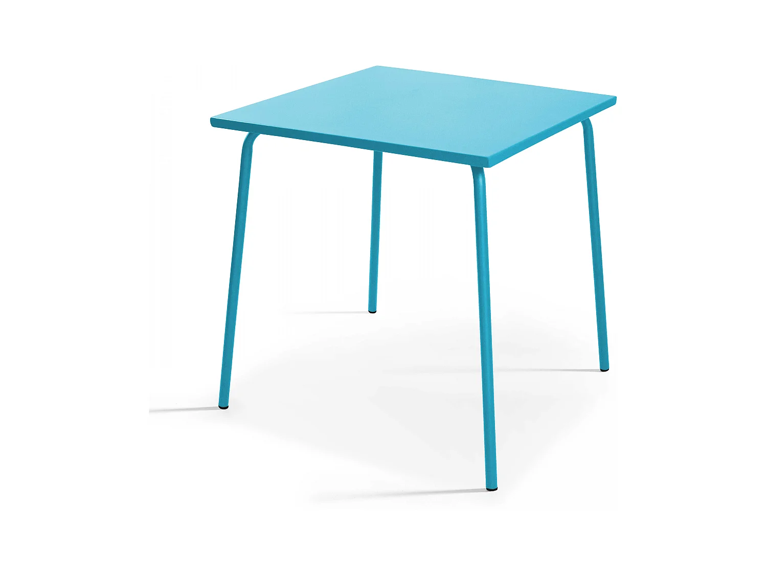 Table de jardin carrée en métal bleu - Palavas