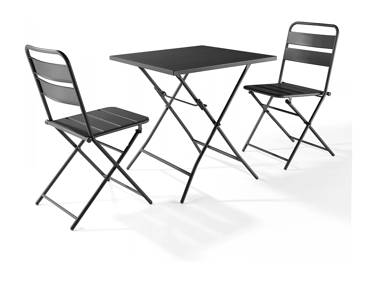 Vierkante inklapbare tuin tafel van grijs staal