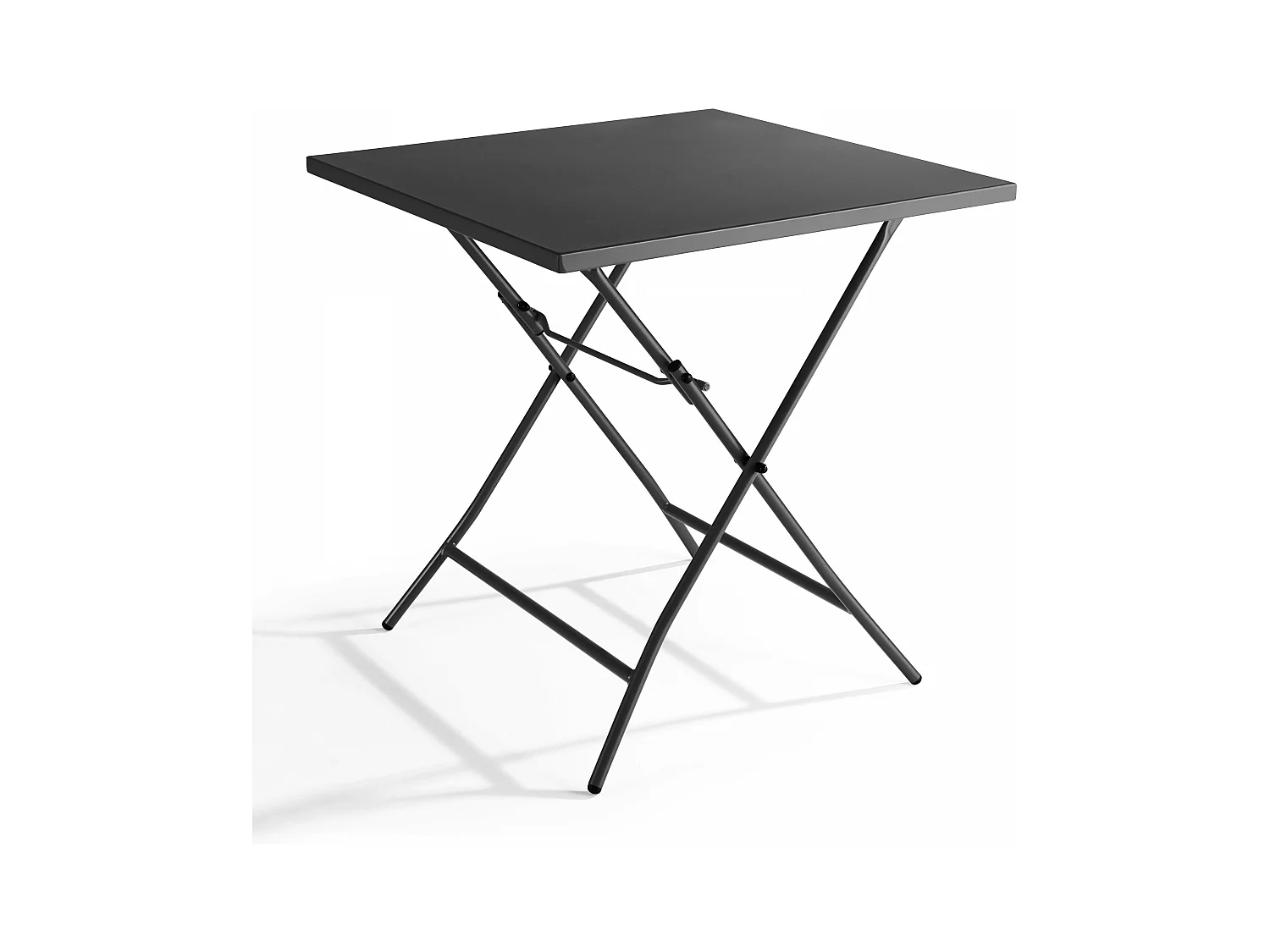 Table de jardin pliante carrée en acier gris - Palavas
