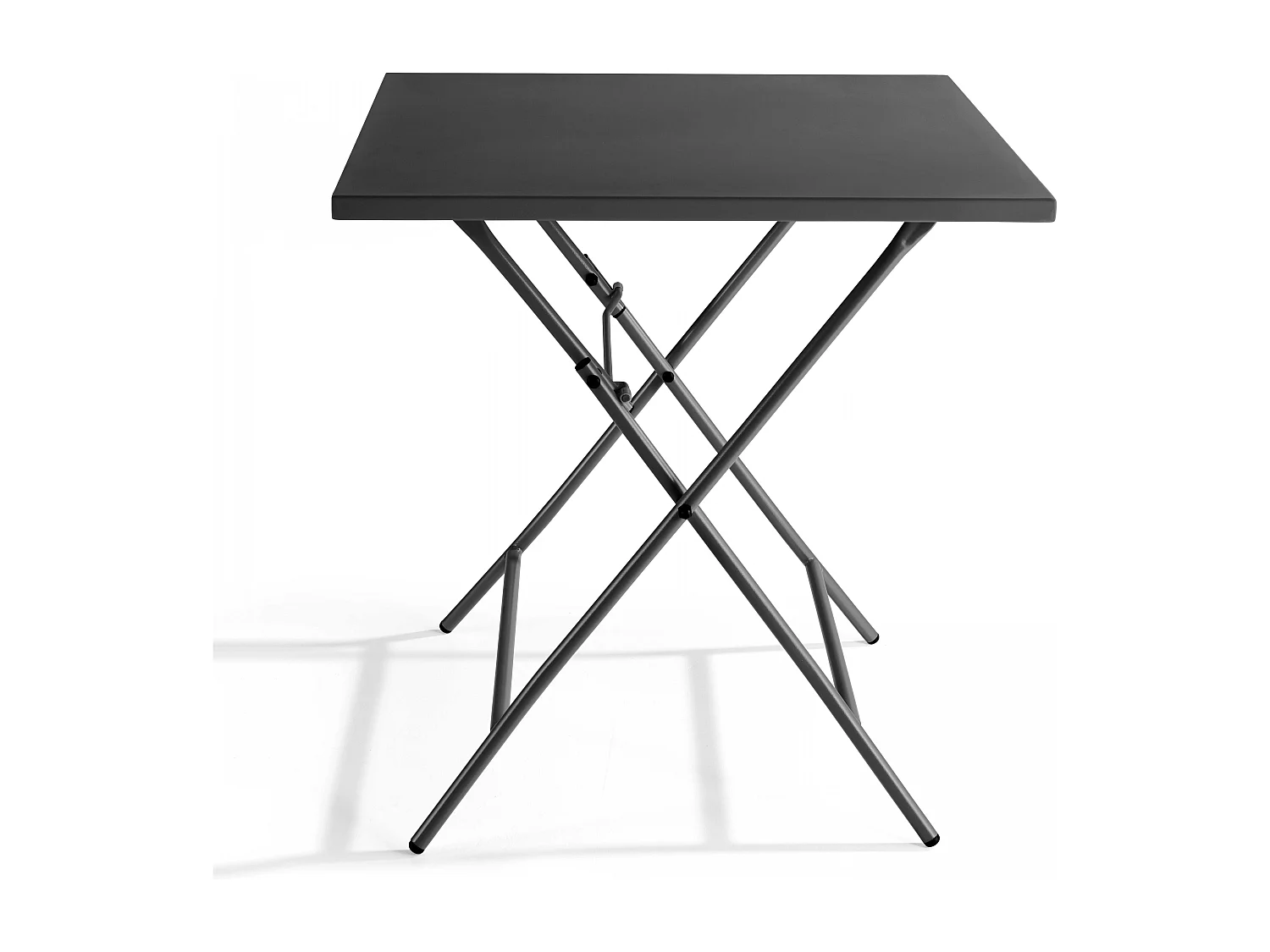 Table de jardin pliante carrée en acier gris - Palavas