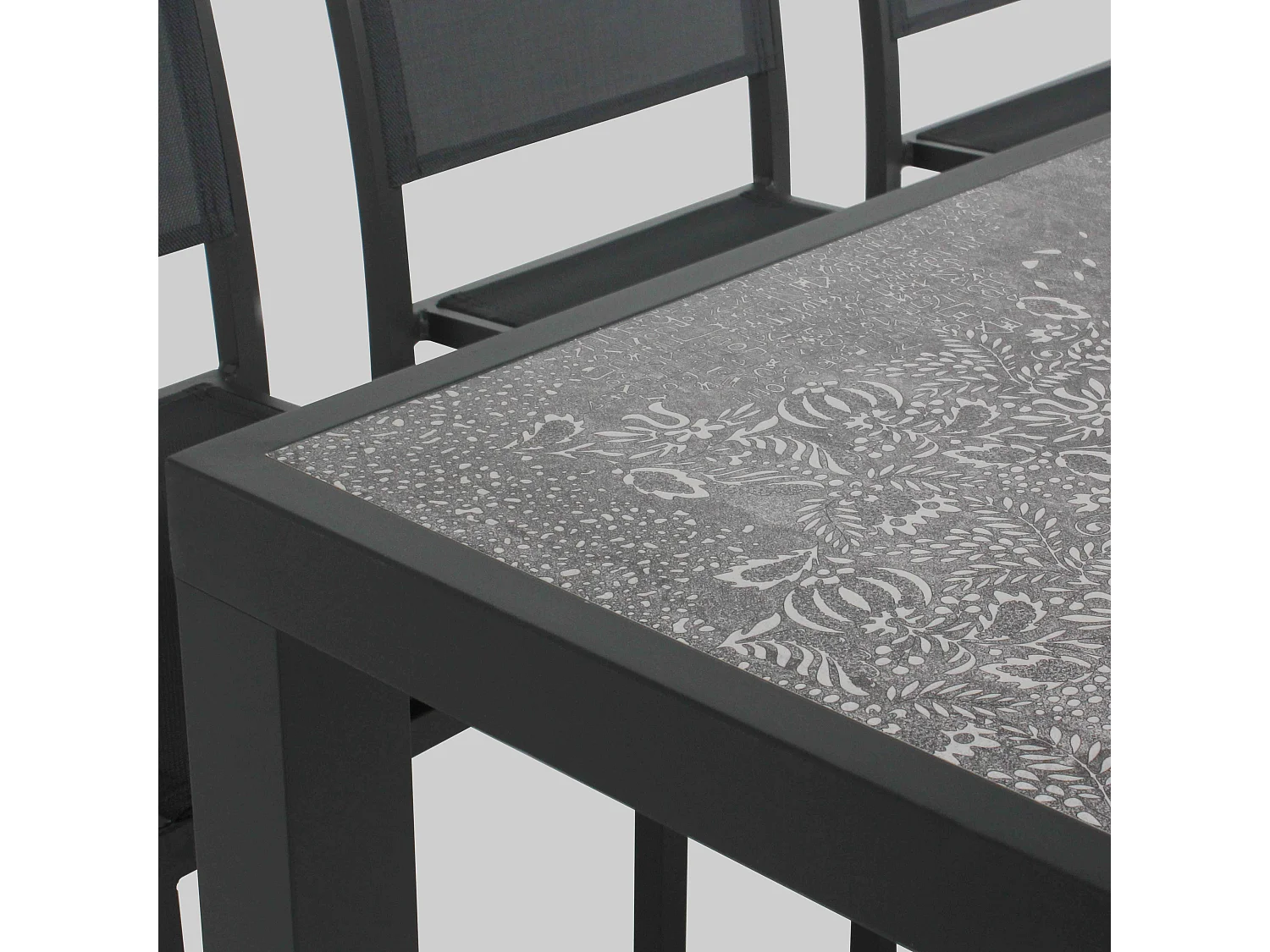 Table de jardin en céramique effet stamp - Tivoli