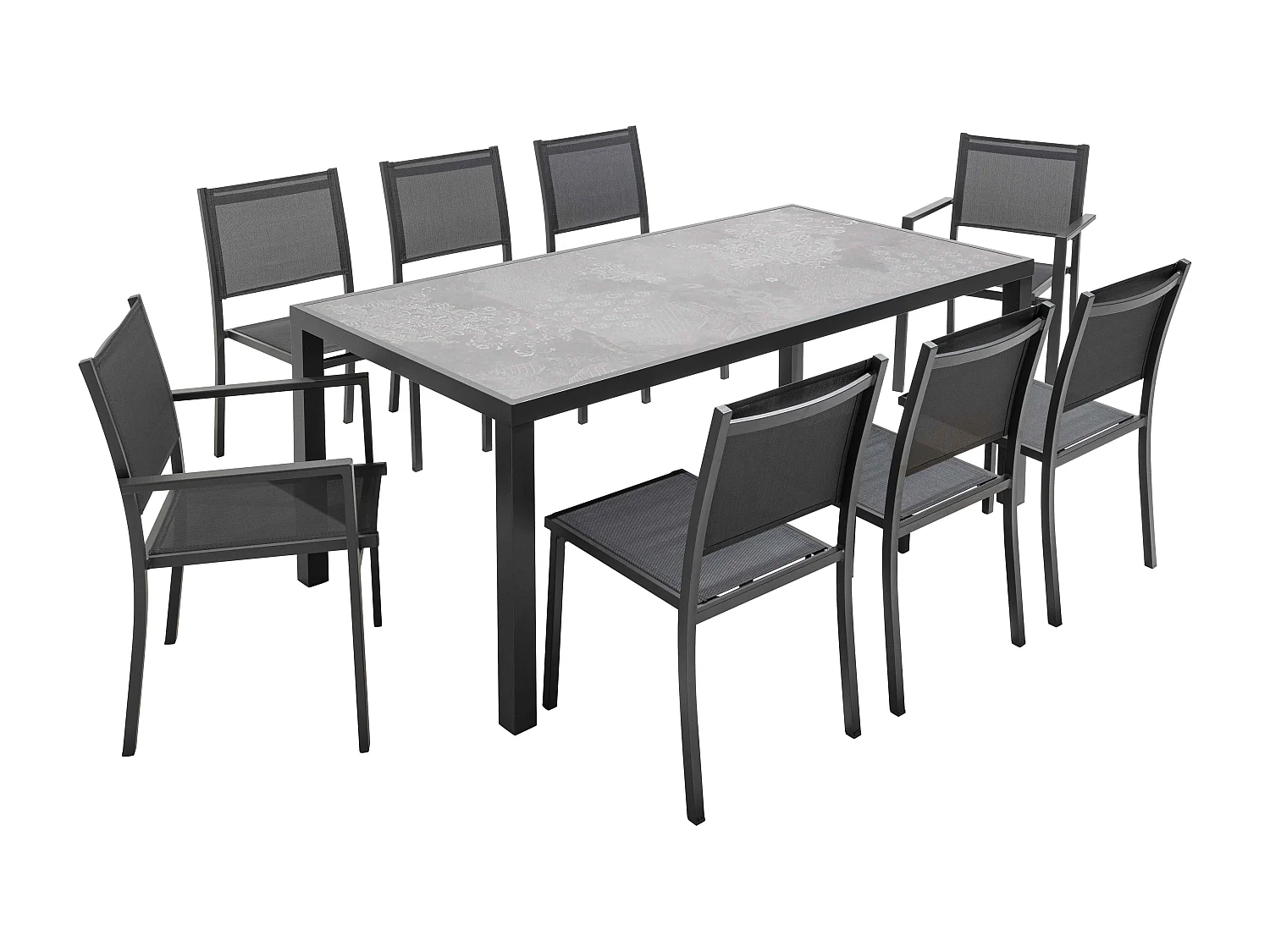 Table de jardin en céramique effet stamp - Tivoli