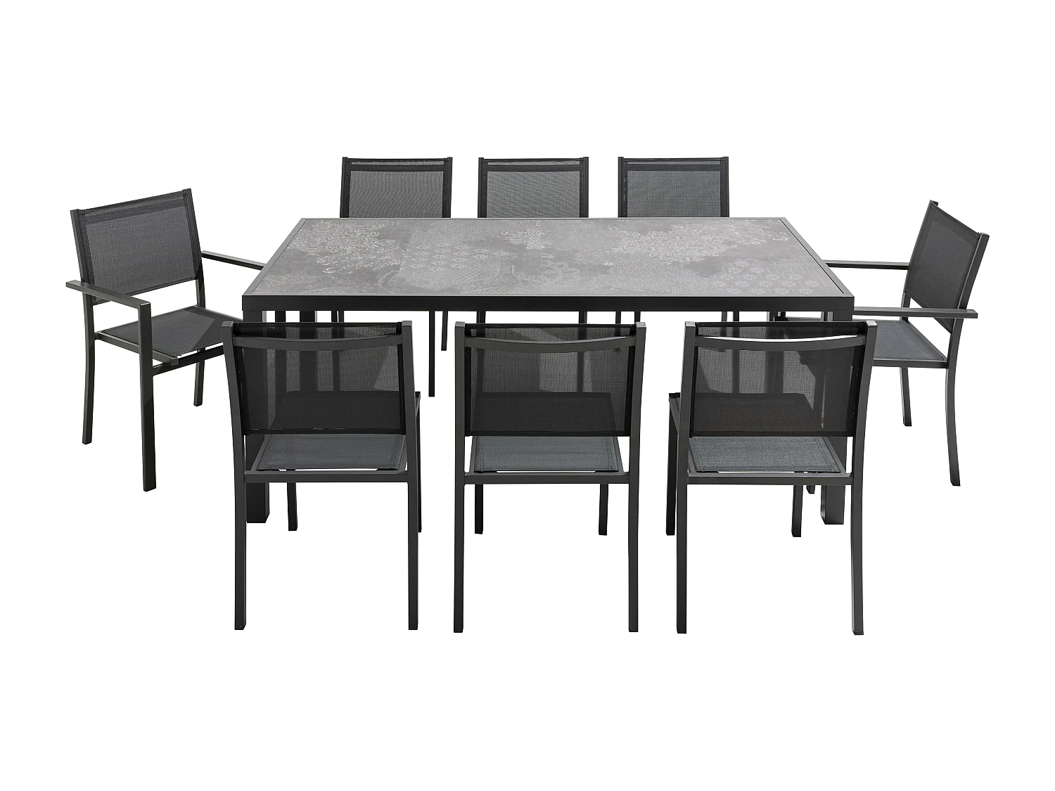 Table de jardin en céramique effet stamp - Tivoli