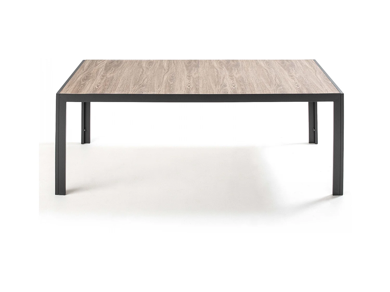 Table de jardin structure aluminium et céramique aspect bois - Tivoli