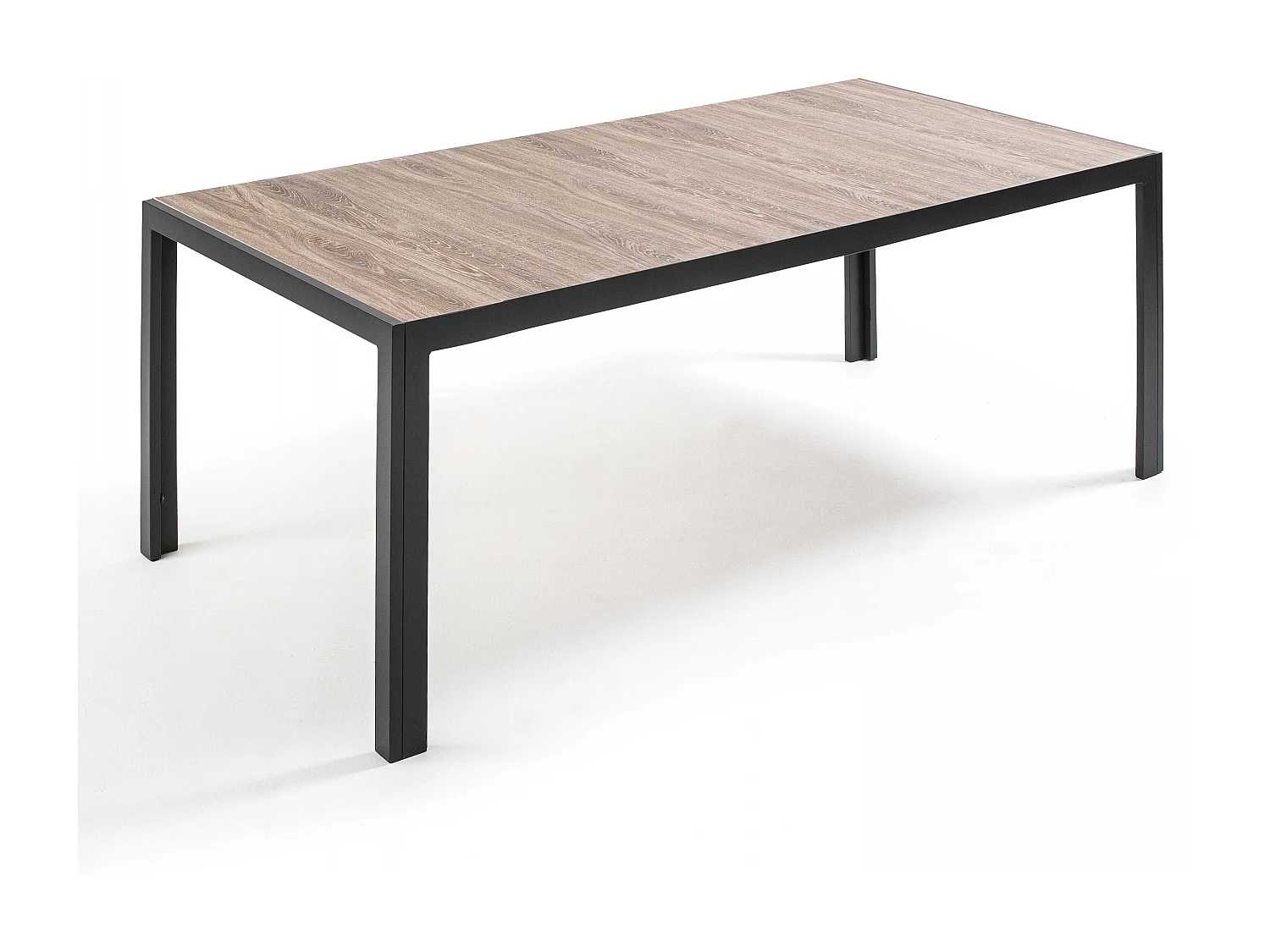 Tuintafel met frame en keramisch houtlook blad