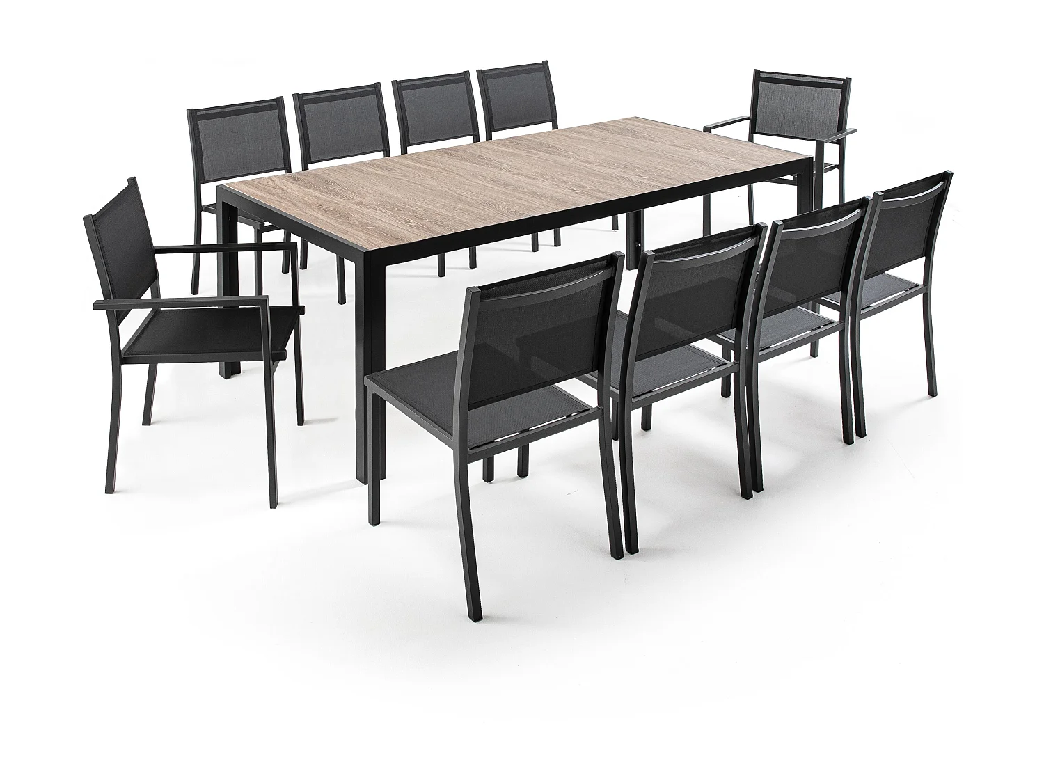 Tuintafel met frame en keramisch houtlook blad