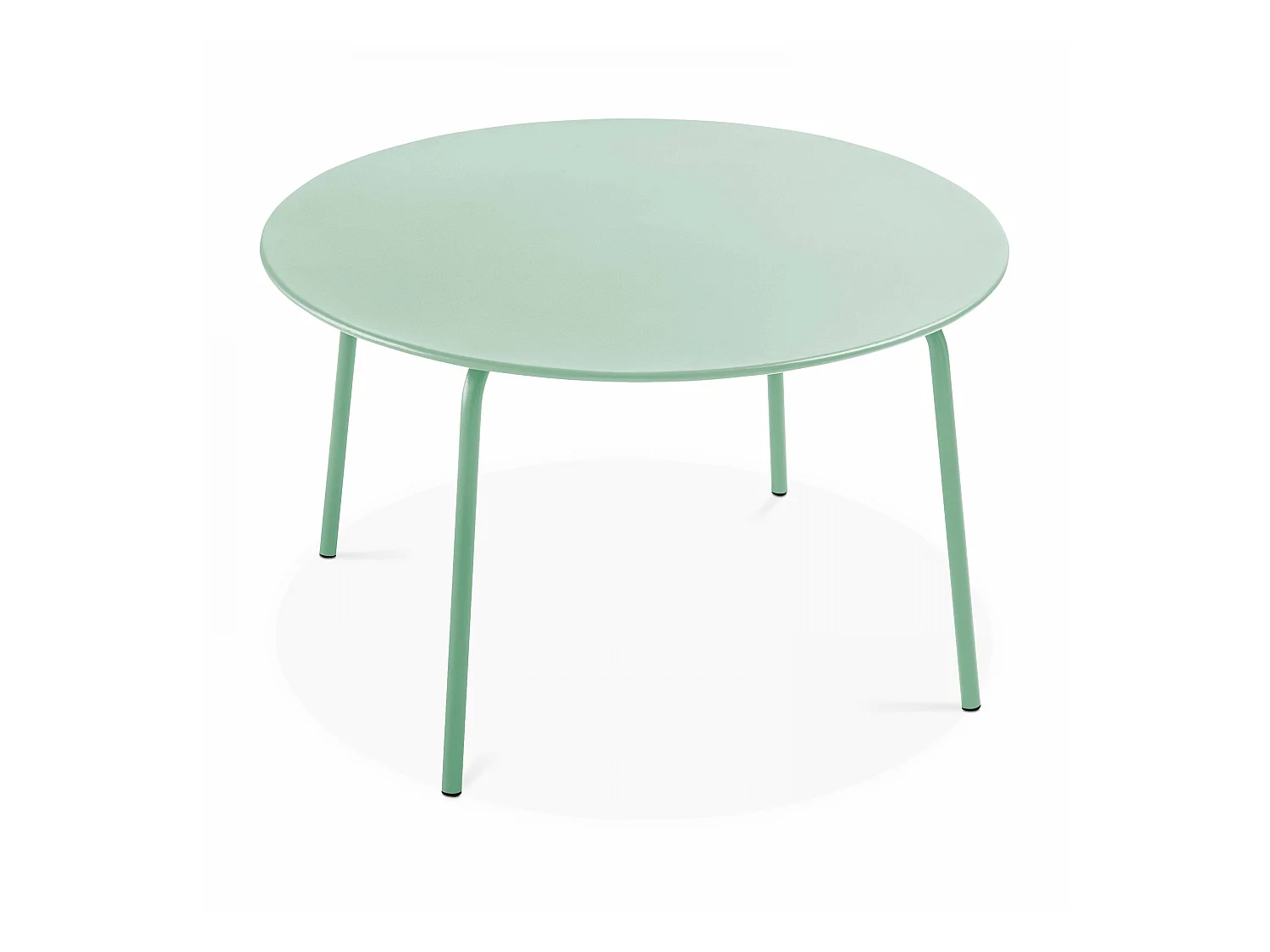 Table de jardin ronde en acier vert sauge 120 cm - Palavas