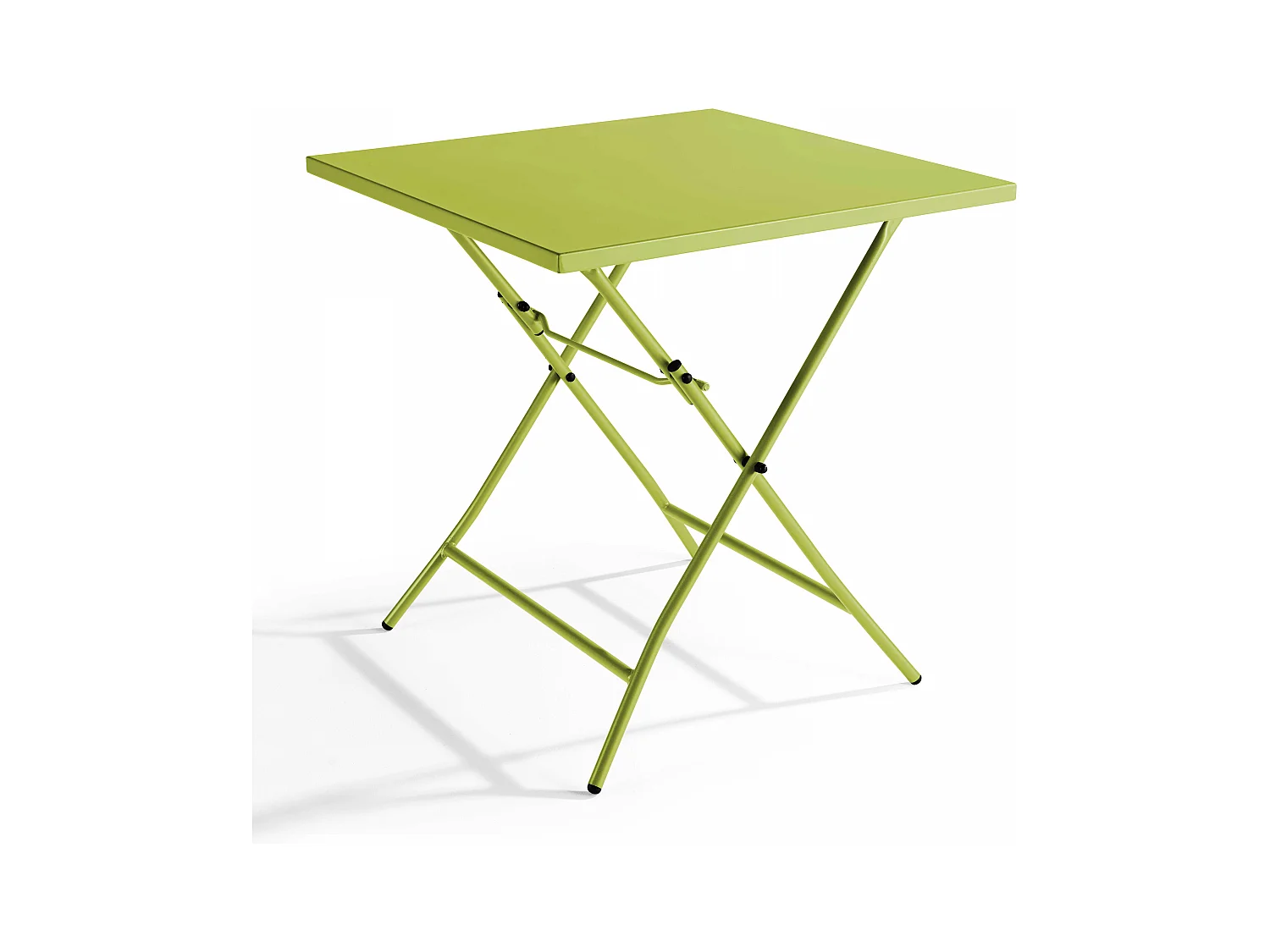 Table de jardin pliante carrée en acier vert - Palavas