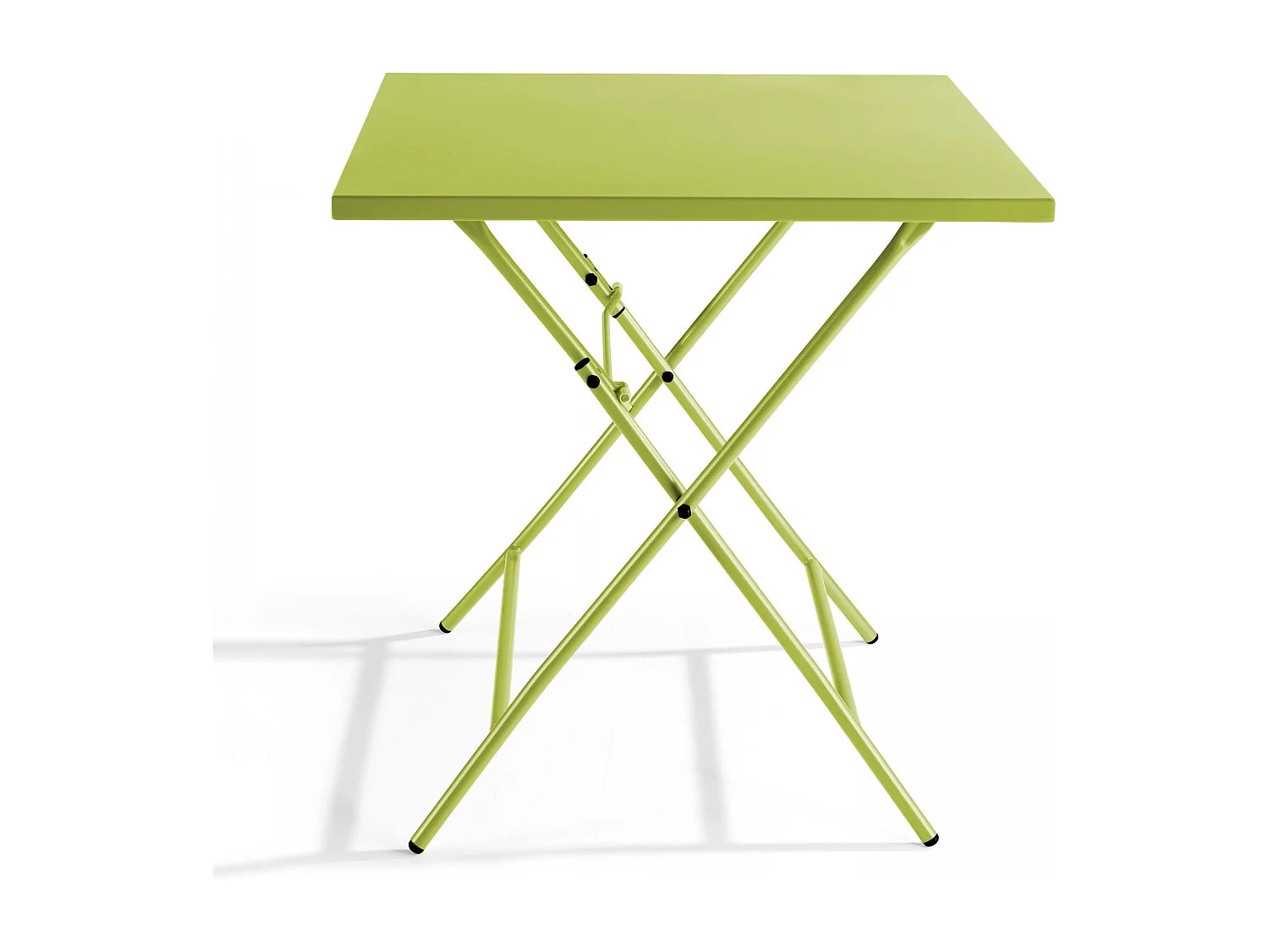 Table de jardin pliante carrée en acier vert - Palavas