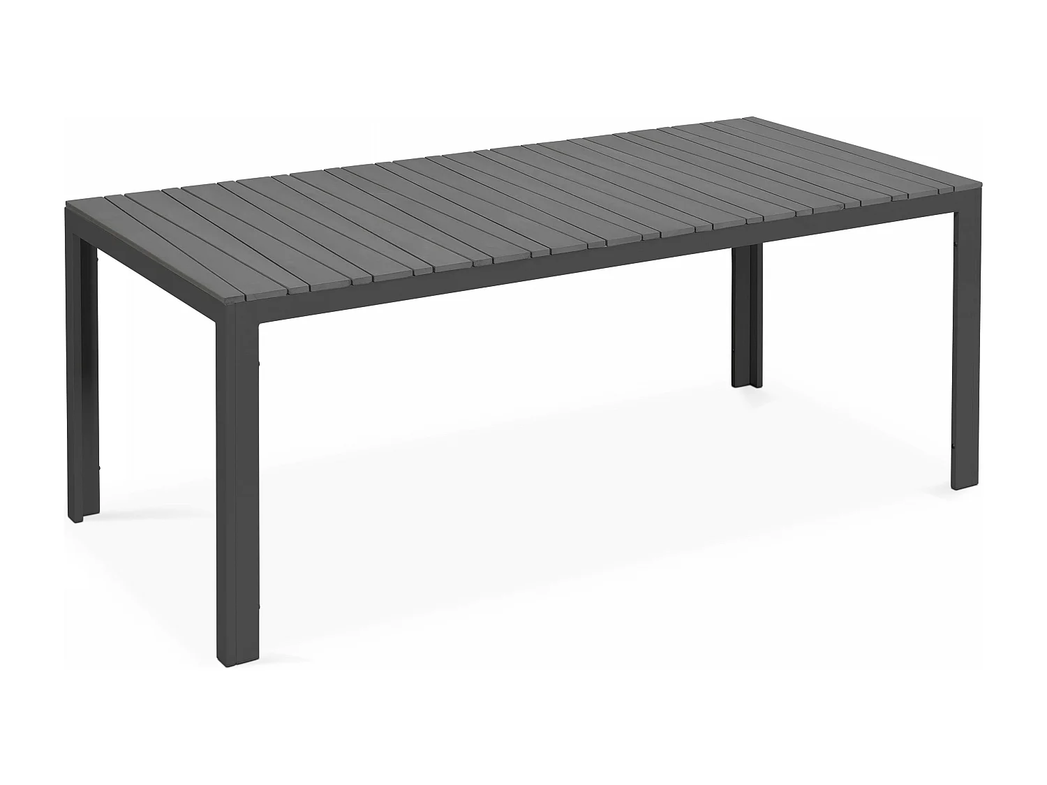 Table de jardin en aluminium et bois synthétique gris