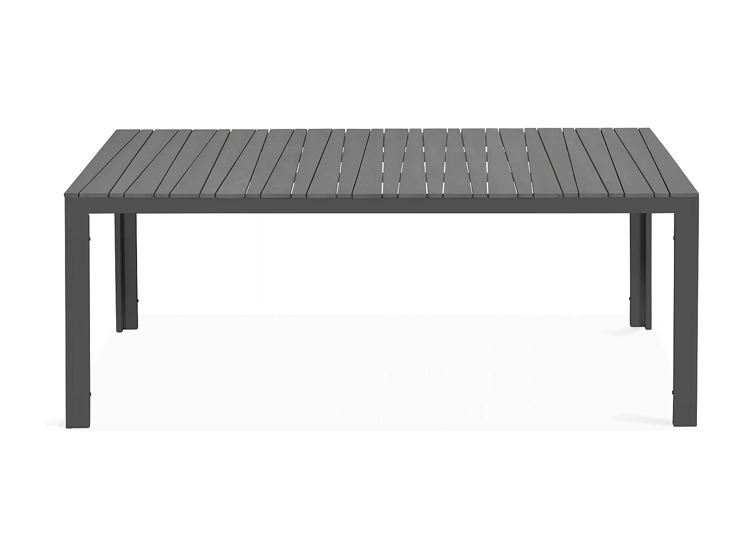Table de jardin en aluminium et bois synthétique gris