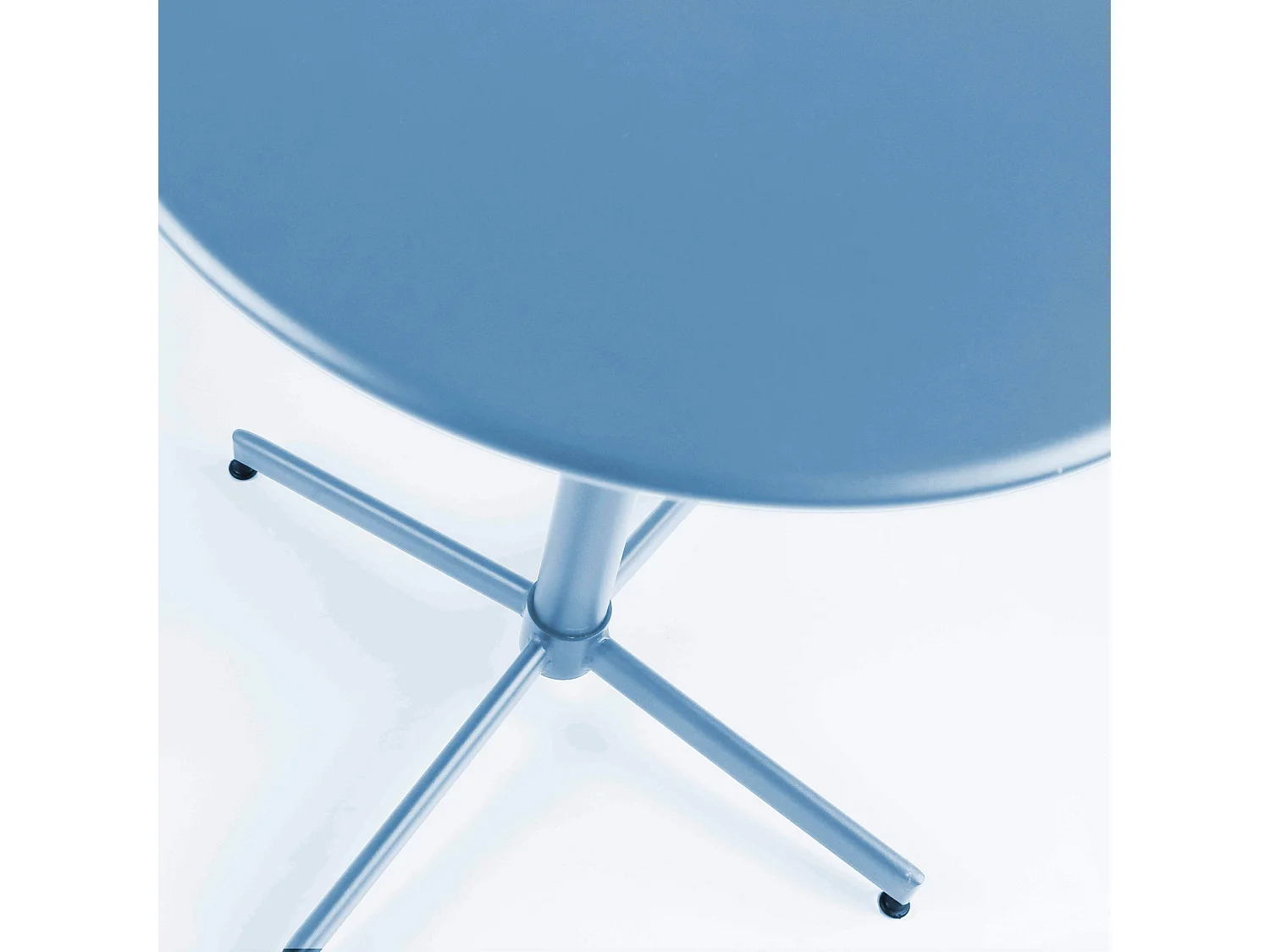 Table de jardin ronde bistro inclinable en acier bleu pacific - Palavas